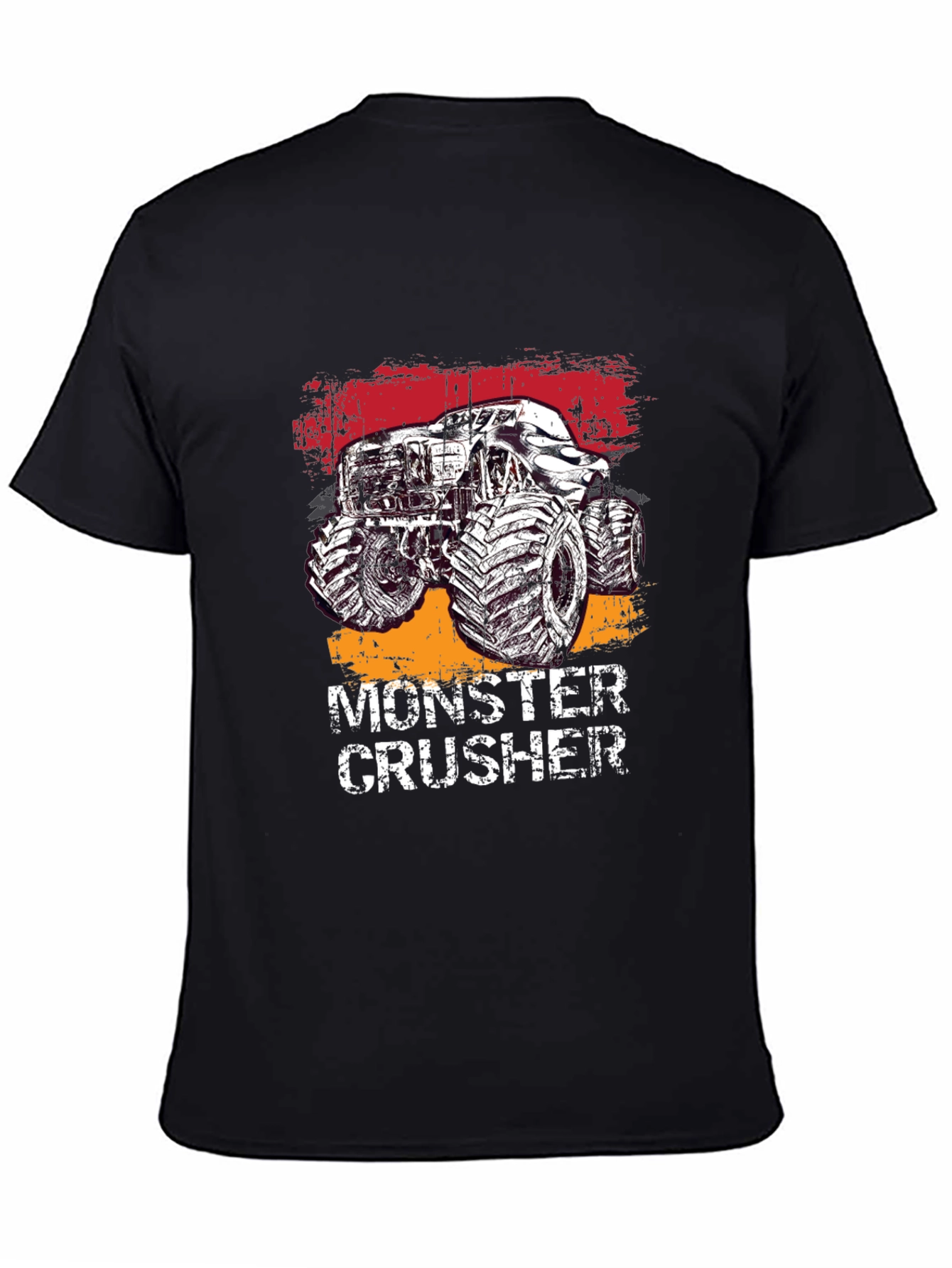 Monster Crusher Graphic Tee - Black Cotton T-Shirt