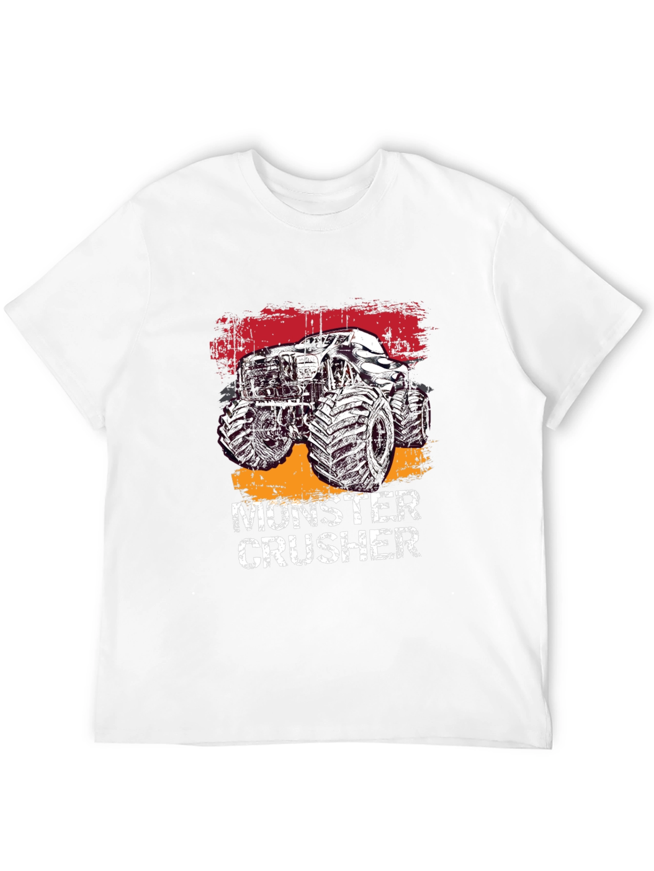Monster Crusher Graphic Tee - Black Cotton T-Shirt