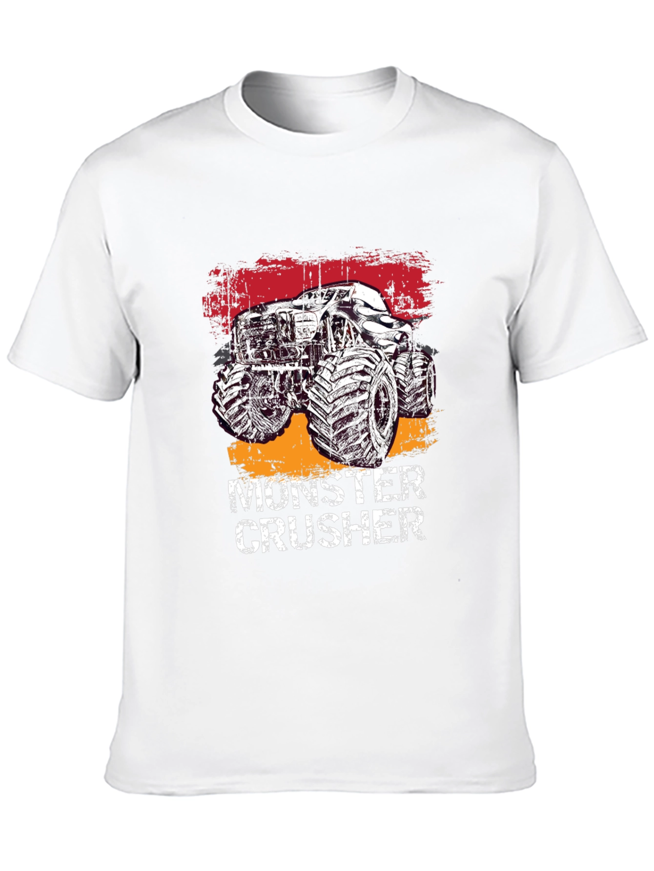 Monster Crusher Graphic Tee - Black Cotton T-Shirt