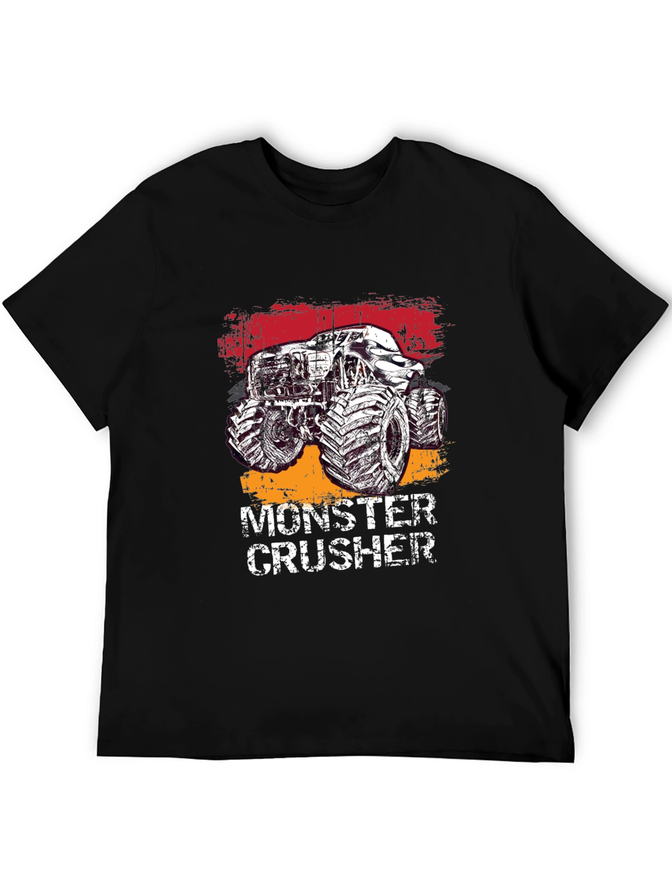 Monster Crusher Graphic Tee - Black Cotton T-Shirt