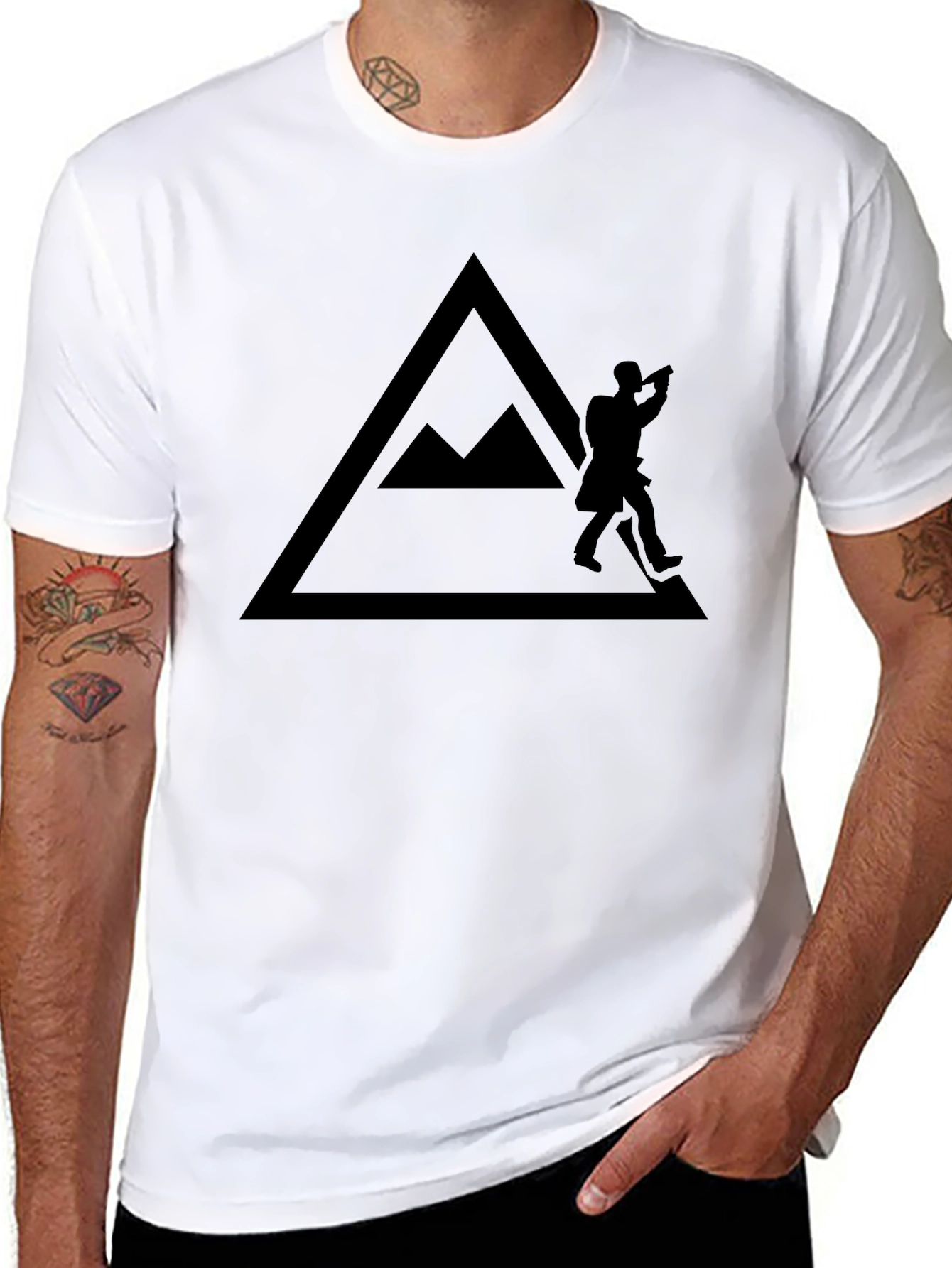 Mountain Hiker Graphic Tee - Black