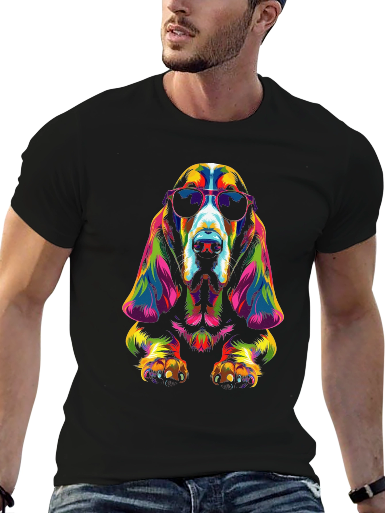 Cool Dog Graphic T-Shirt - Black