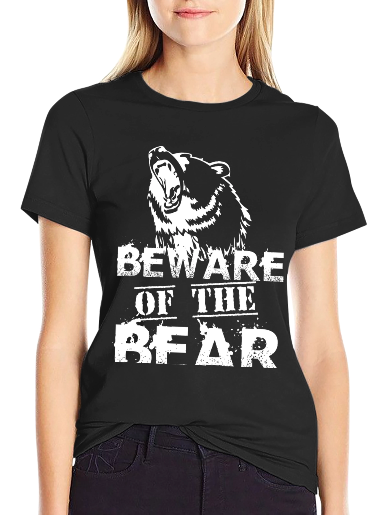 Beware of the Bear Graphic Tee - Black