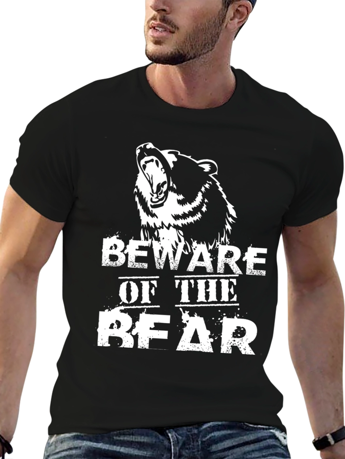 Beware of the Bear Graphic Tee - Black