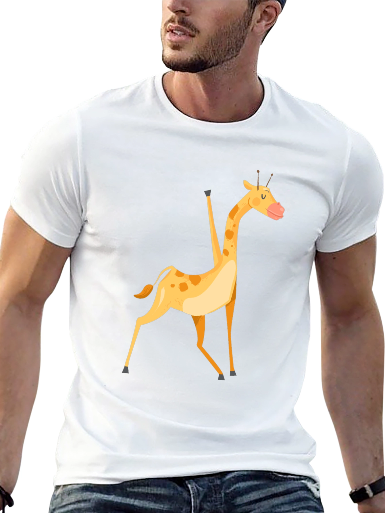 Giraffe Graphic Tee - Unisex Black T-Shirt