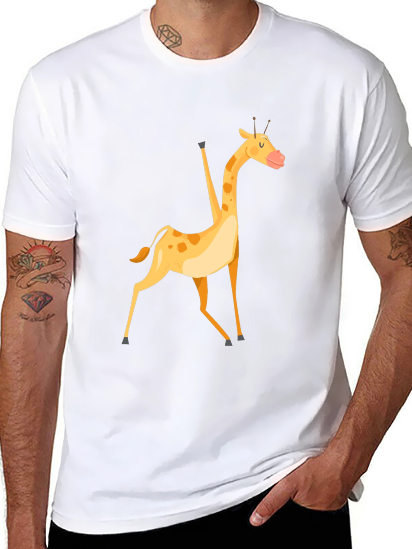 Giraffe Graphic Tee - Unisex Black T-Shirt