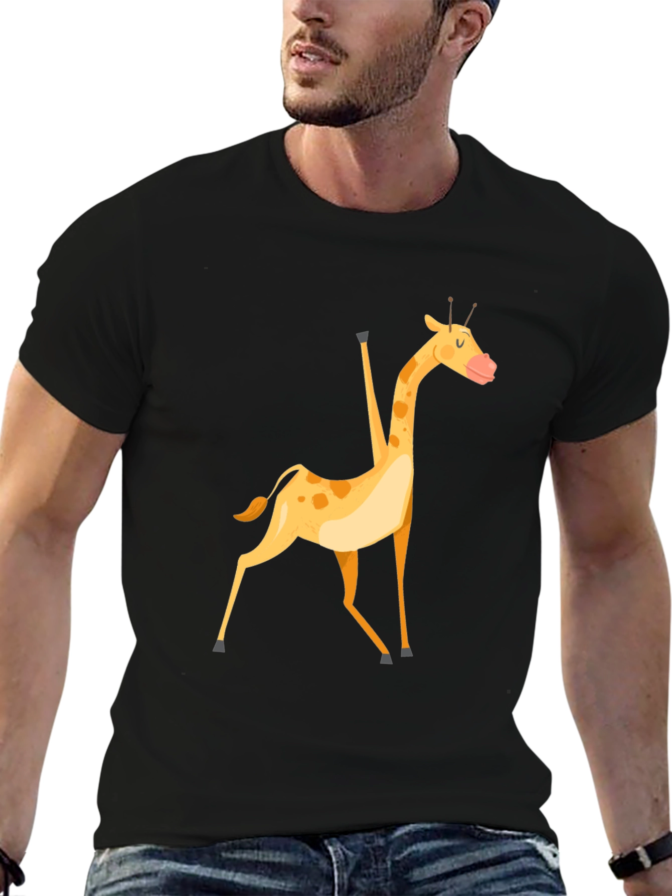Giraffe Graphic Tee - Unisex Black T-Shirt