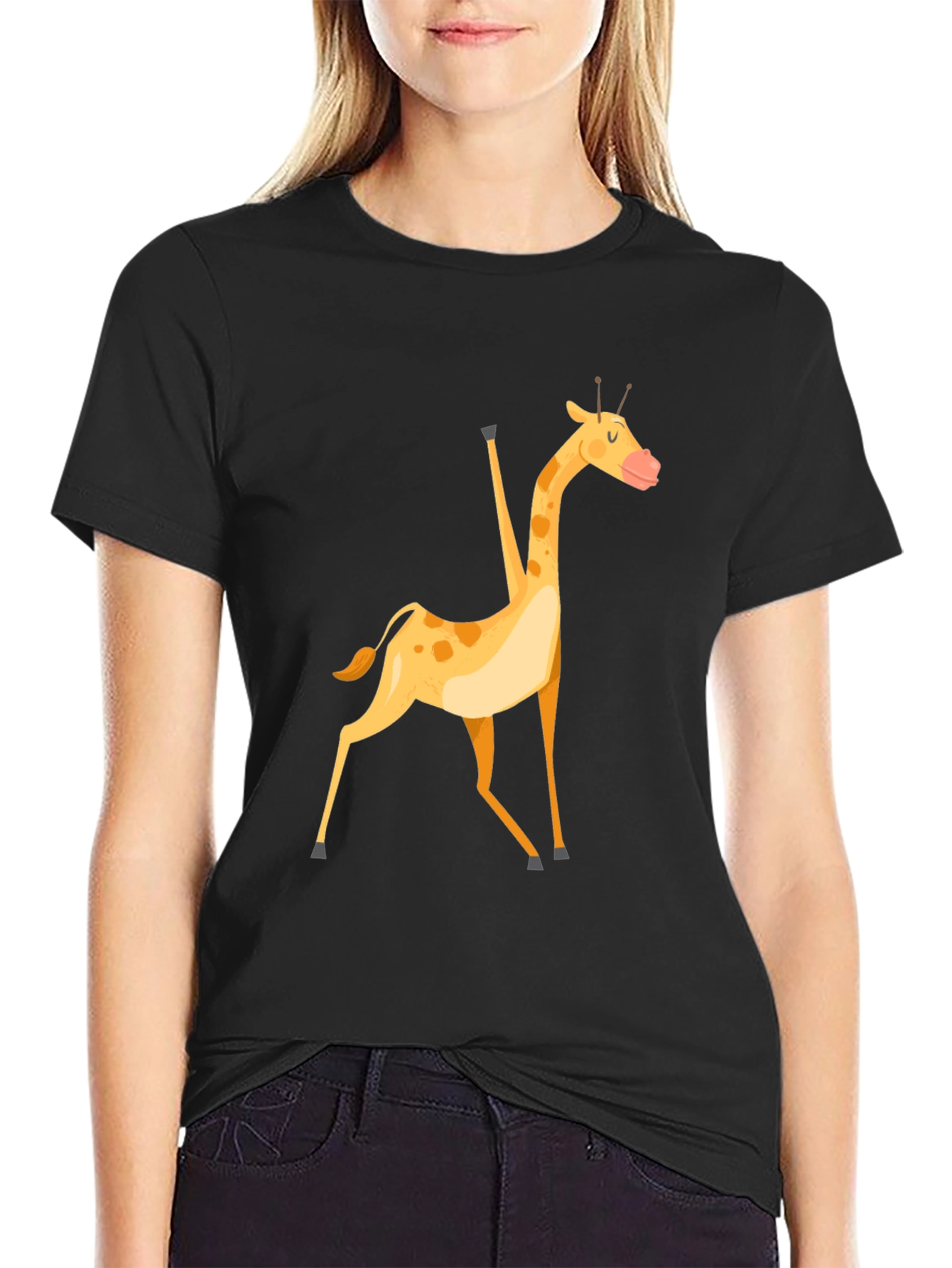 Giraffe Graphic Tee - Unisex Black T-Shirt