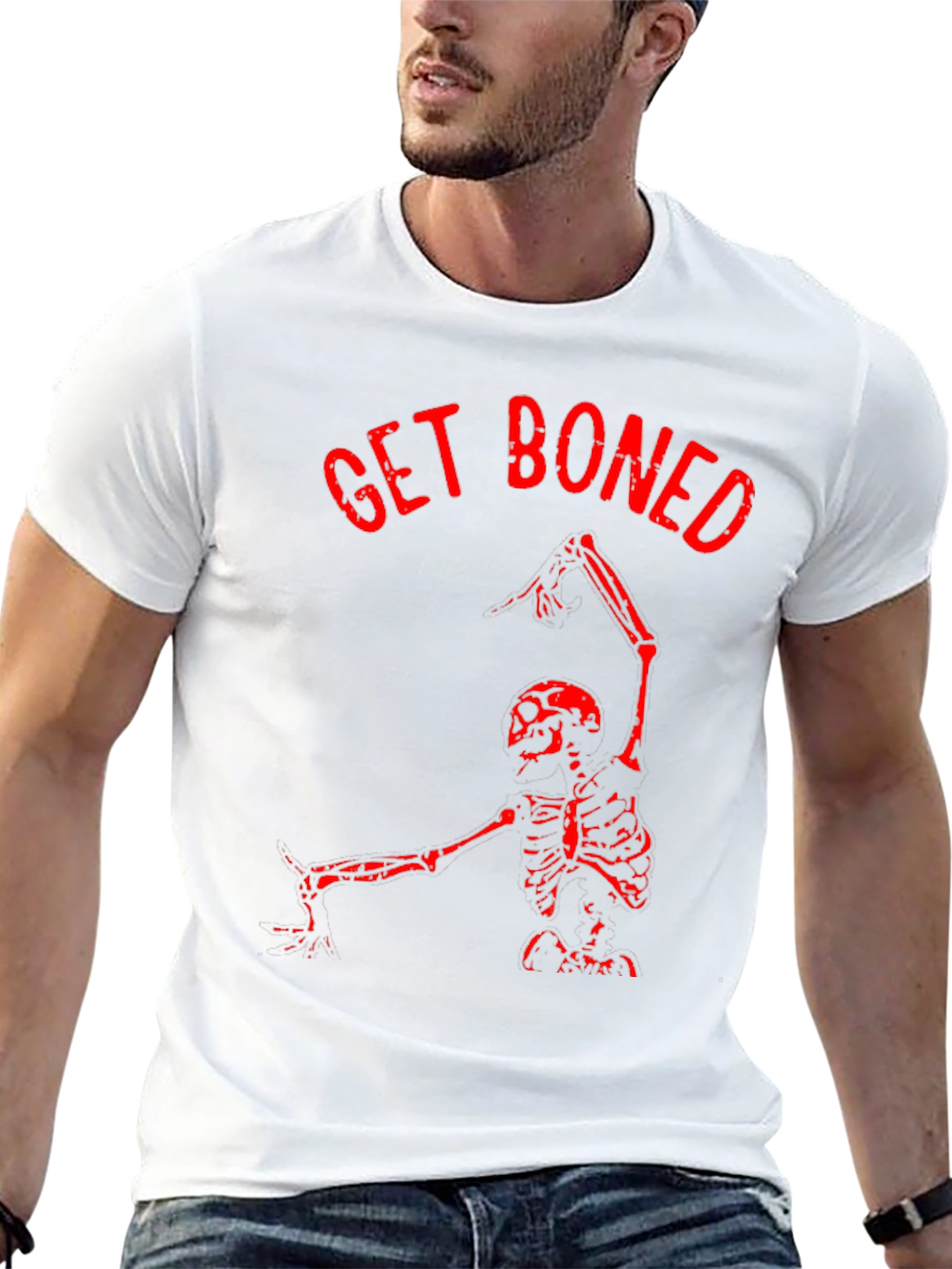 Get Boned Skeleton Graphic T-Shirt - Black