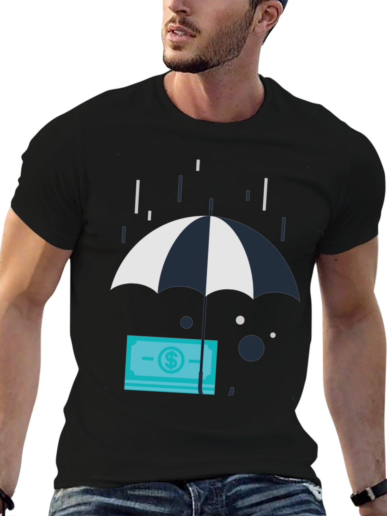 Money Under Umbrella Graphic T-Shirt