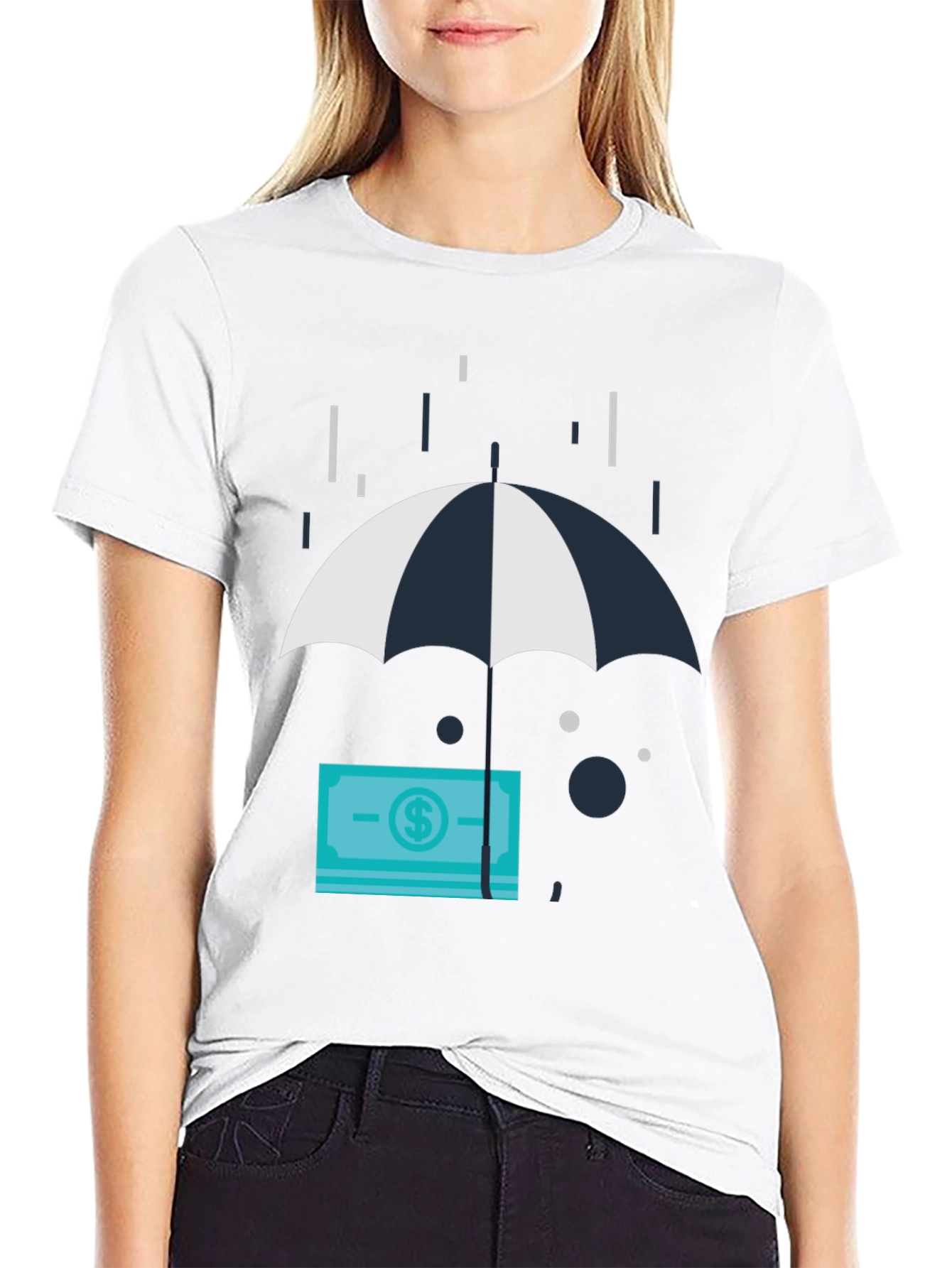 Money Under Umbrella Graphic T-Shirt