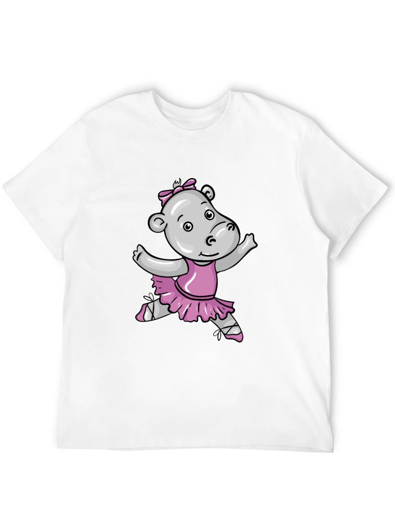 Hippo Ballerina Graphic Tee - Soft Cotton Black T-Shirt