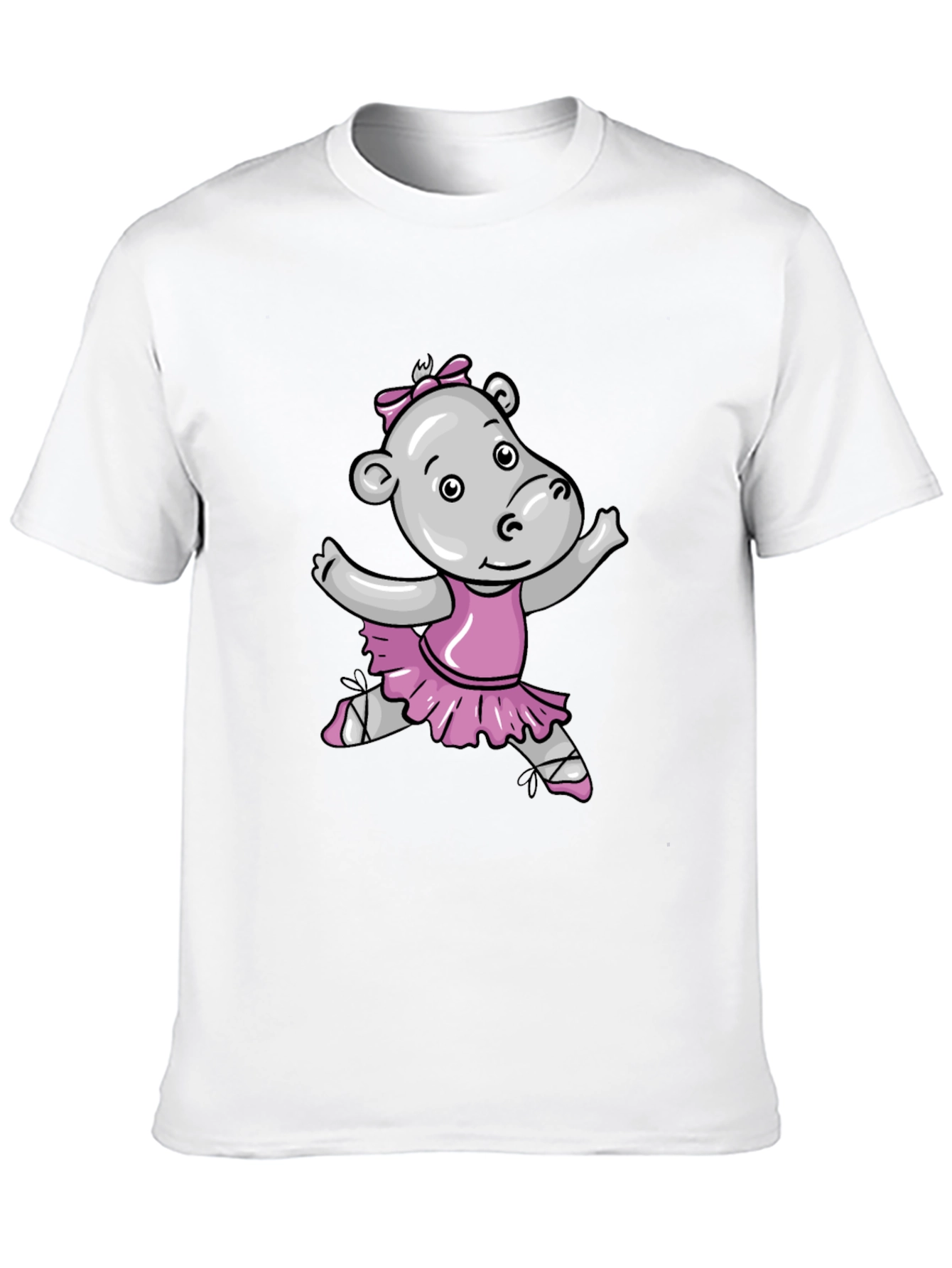 Hippo Ballerina Graphic Tee - Soft Cotton Black T-Shirt