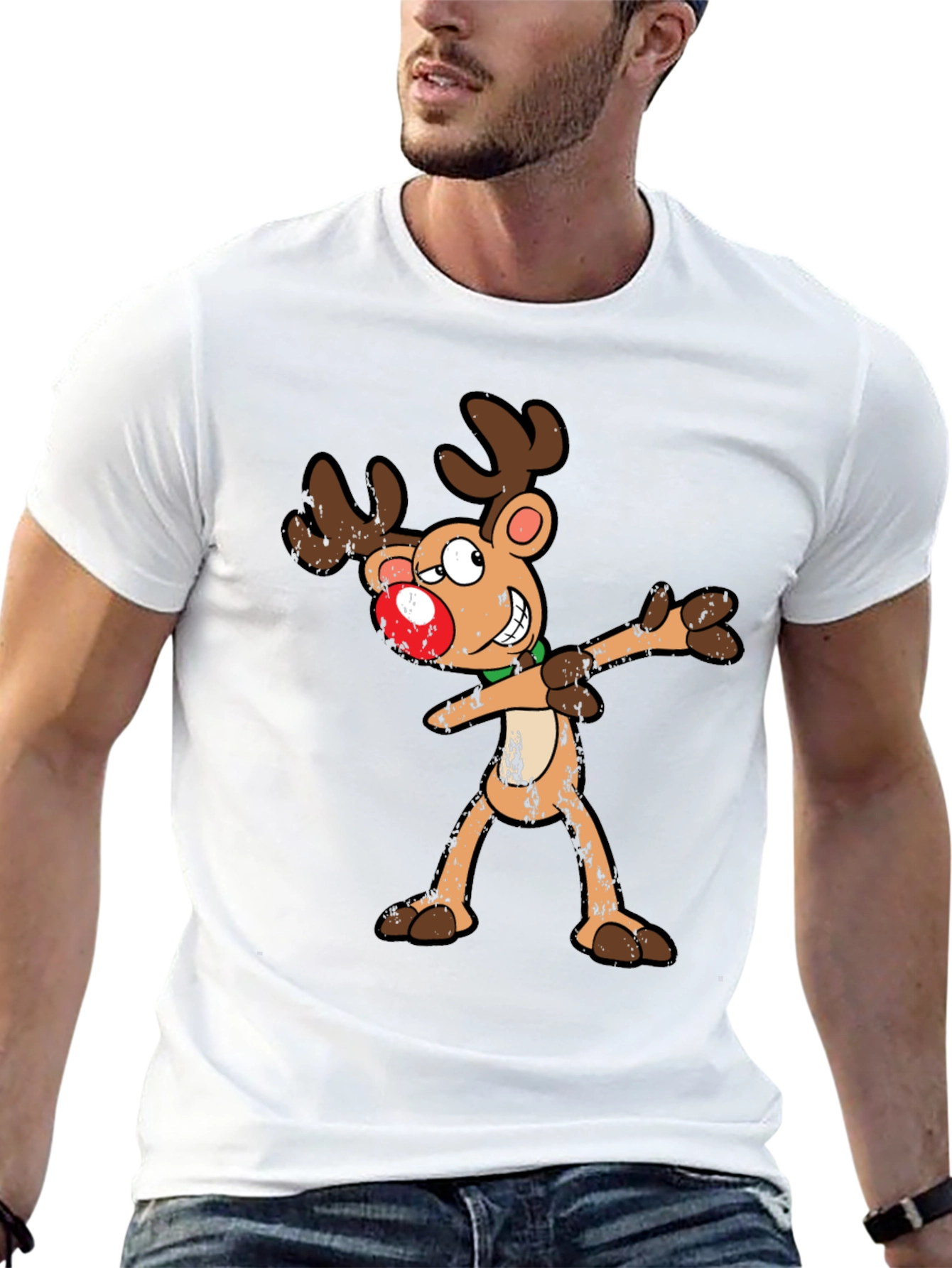Dabbing Reindeer Graphic Tee