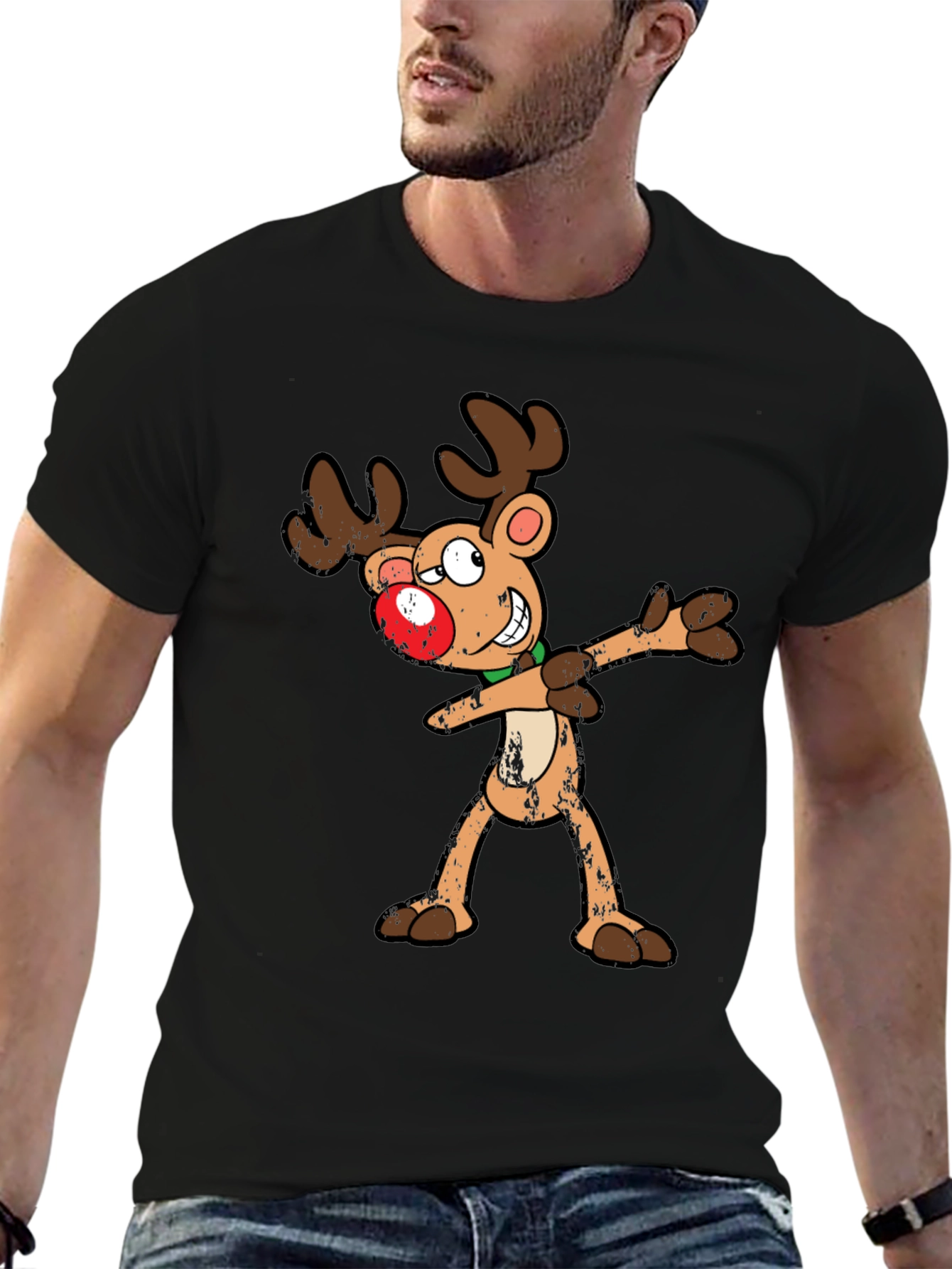 Dabbing Reindeer Graphic Tee