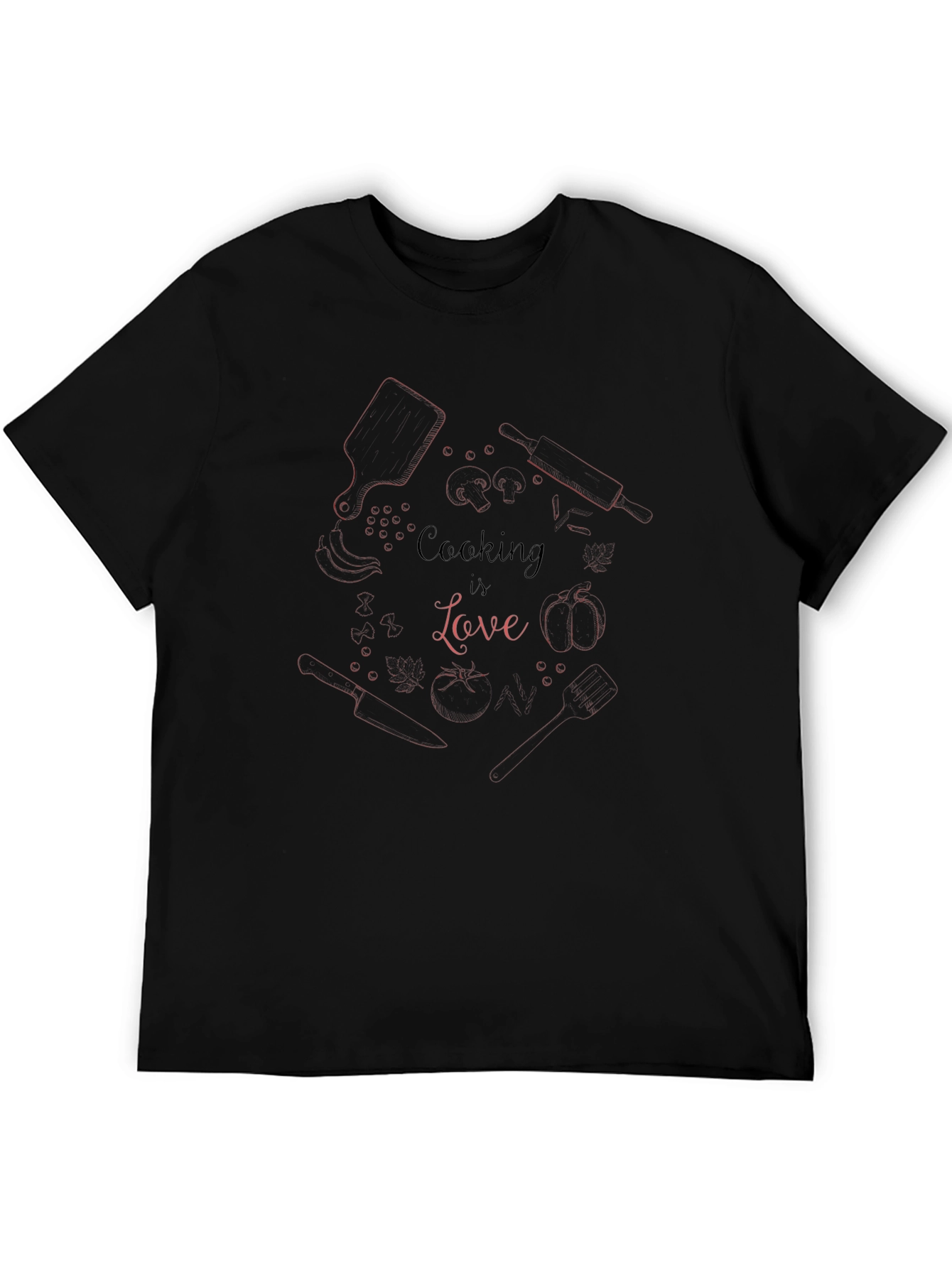 Cooking is Love Graphic Tee - Black T-Shirt