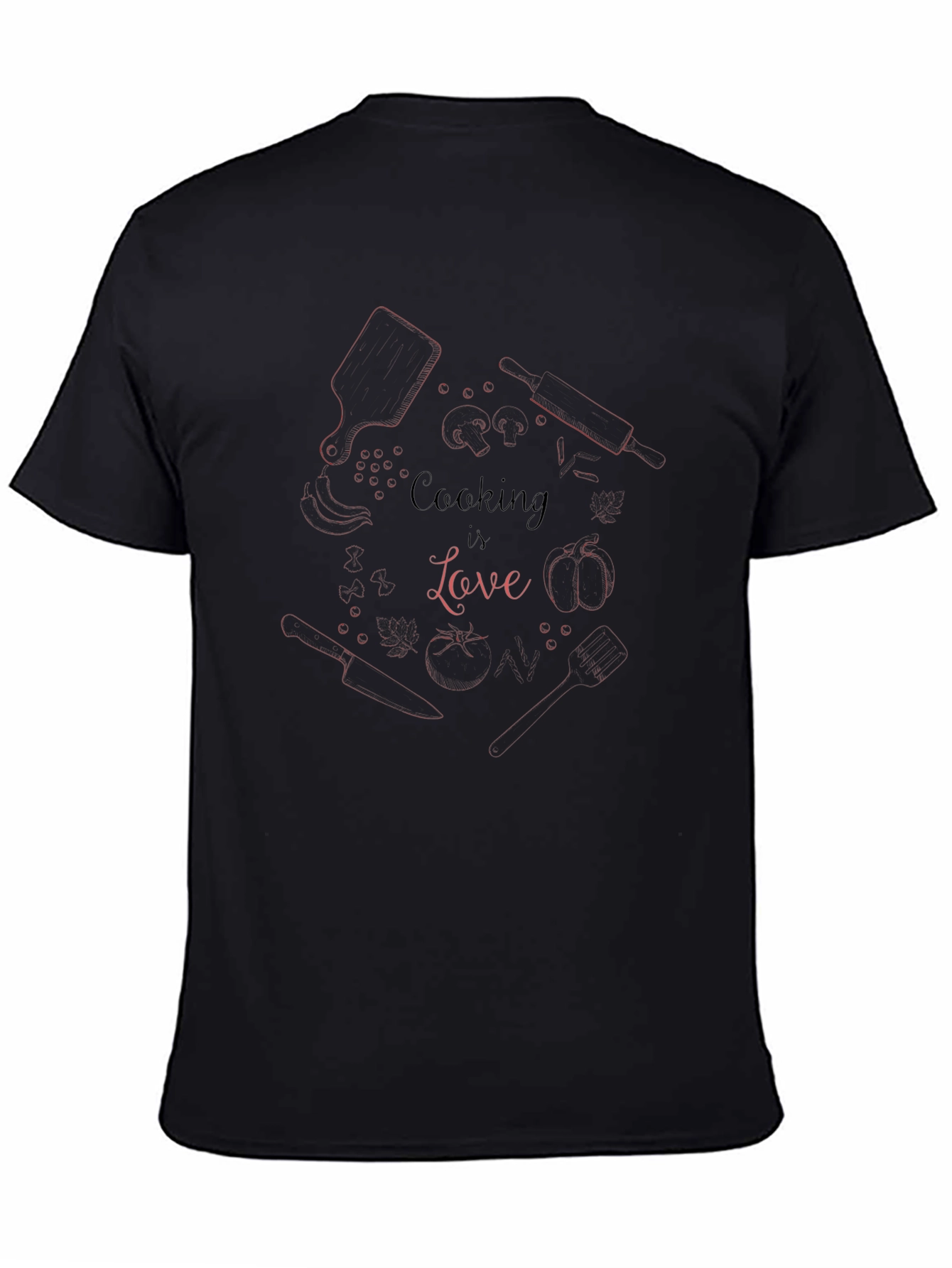 Cooking is Love Graphic Tee - Black T-Shirt