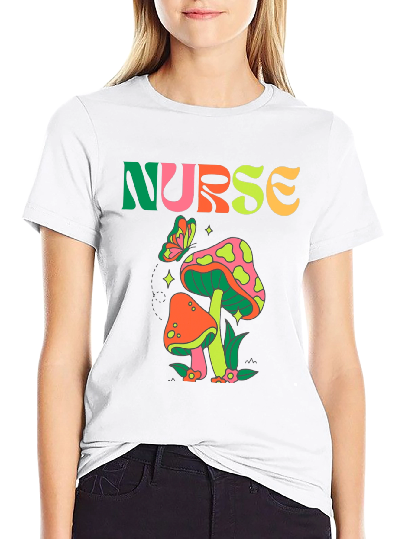 Retro Nurse Mushroom Graphic Tee
