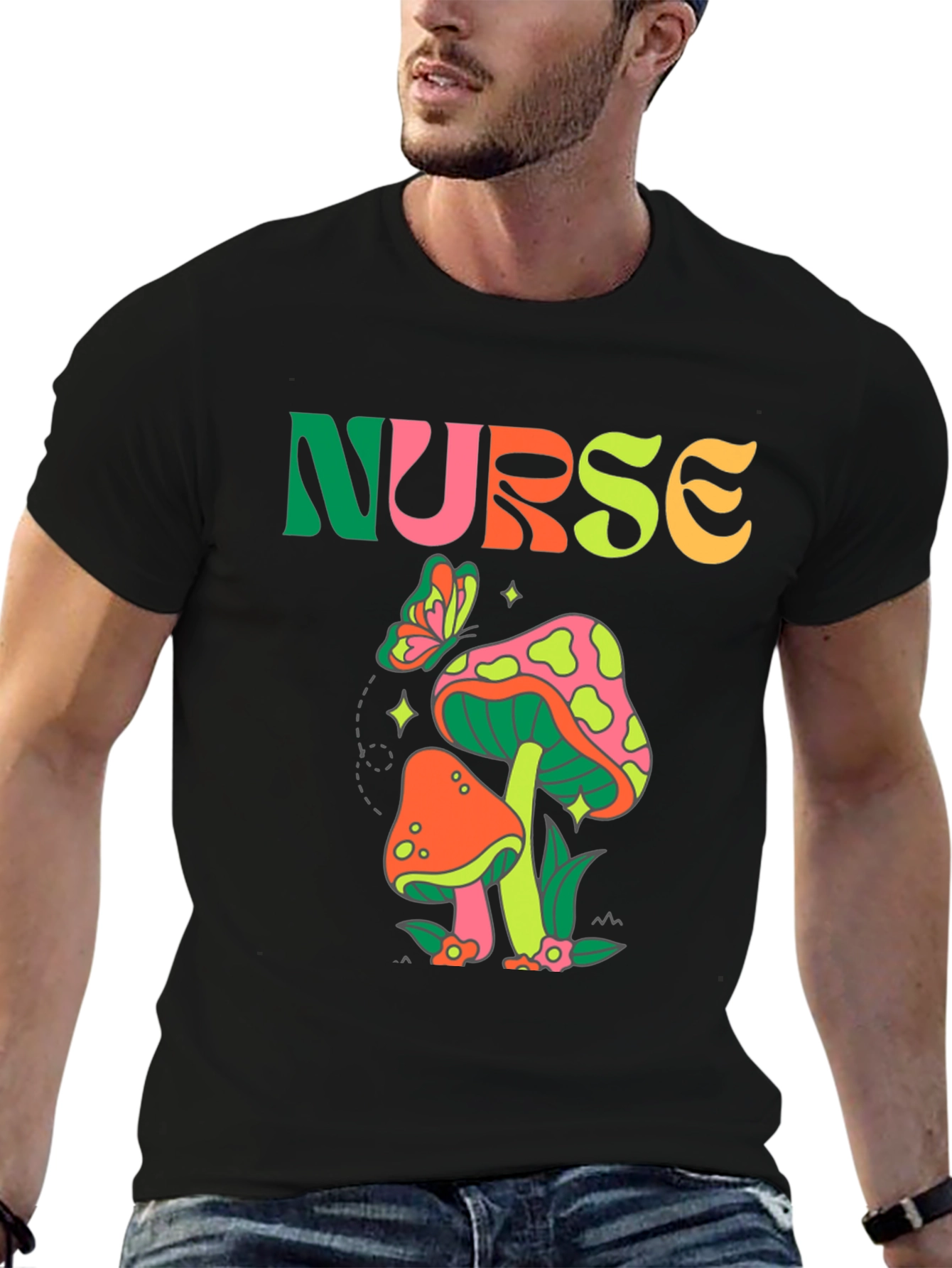 Retro Nurse Mushroom Graphic Tee