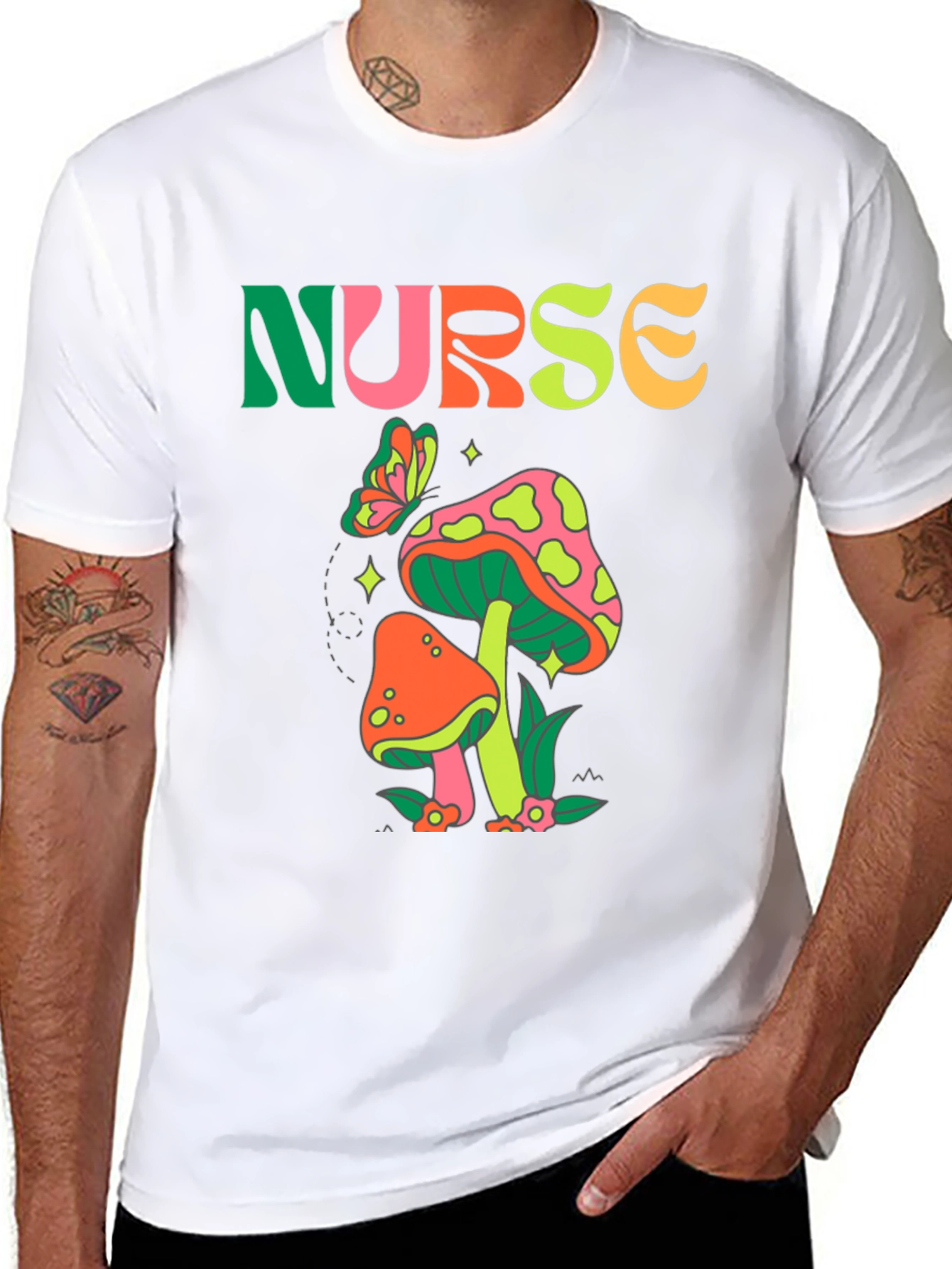 Retro Nurse Mushroom Graphic Tee