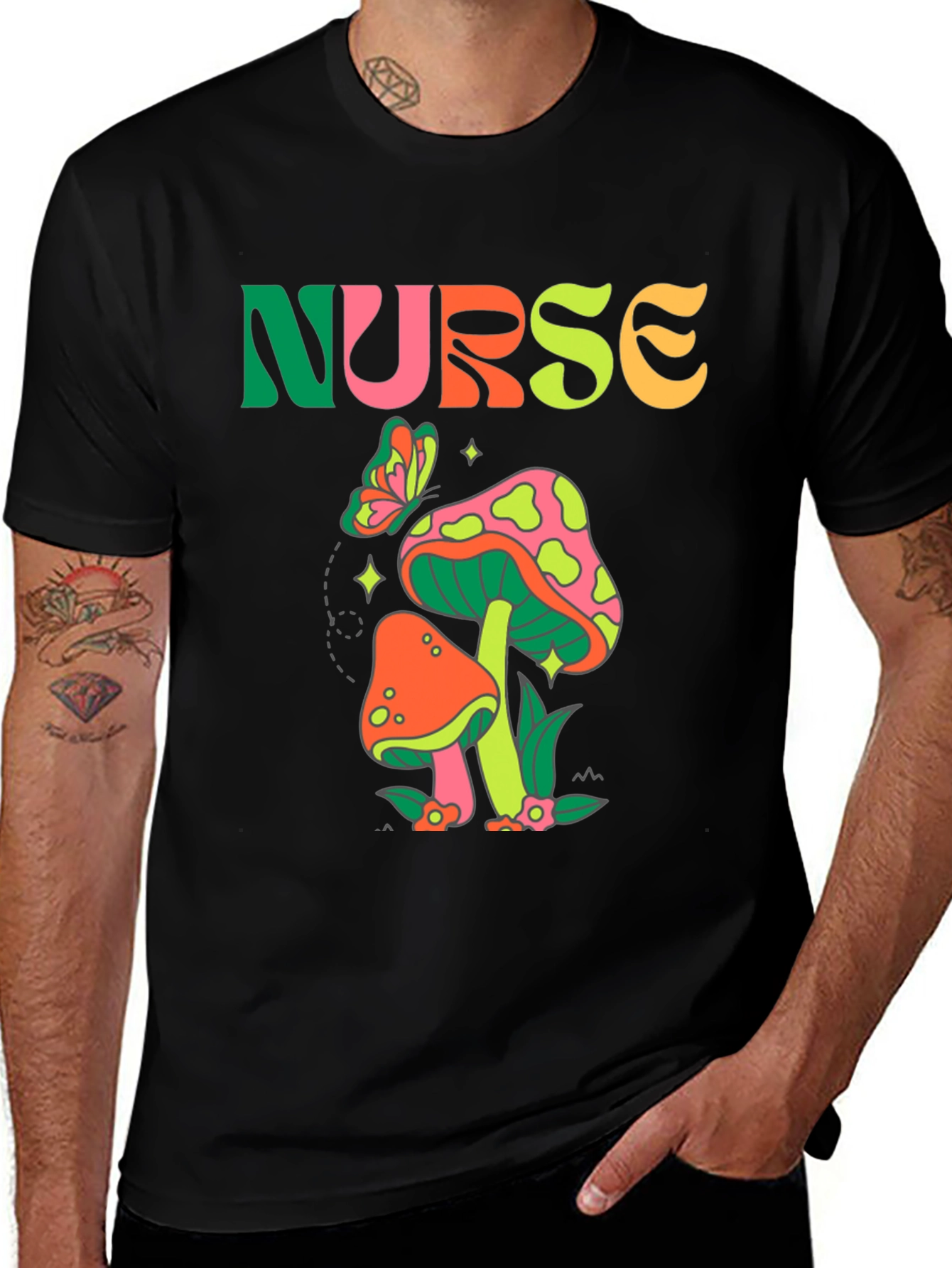 Retro Nurse Mushroom Graphic Tee