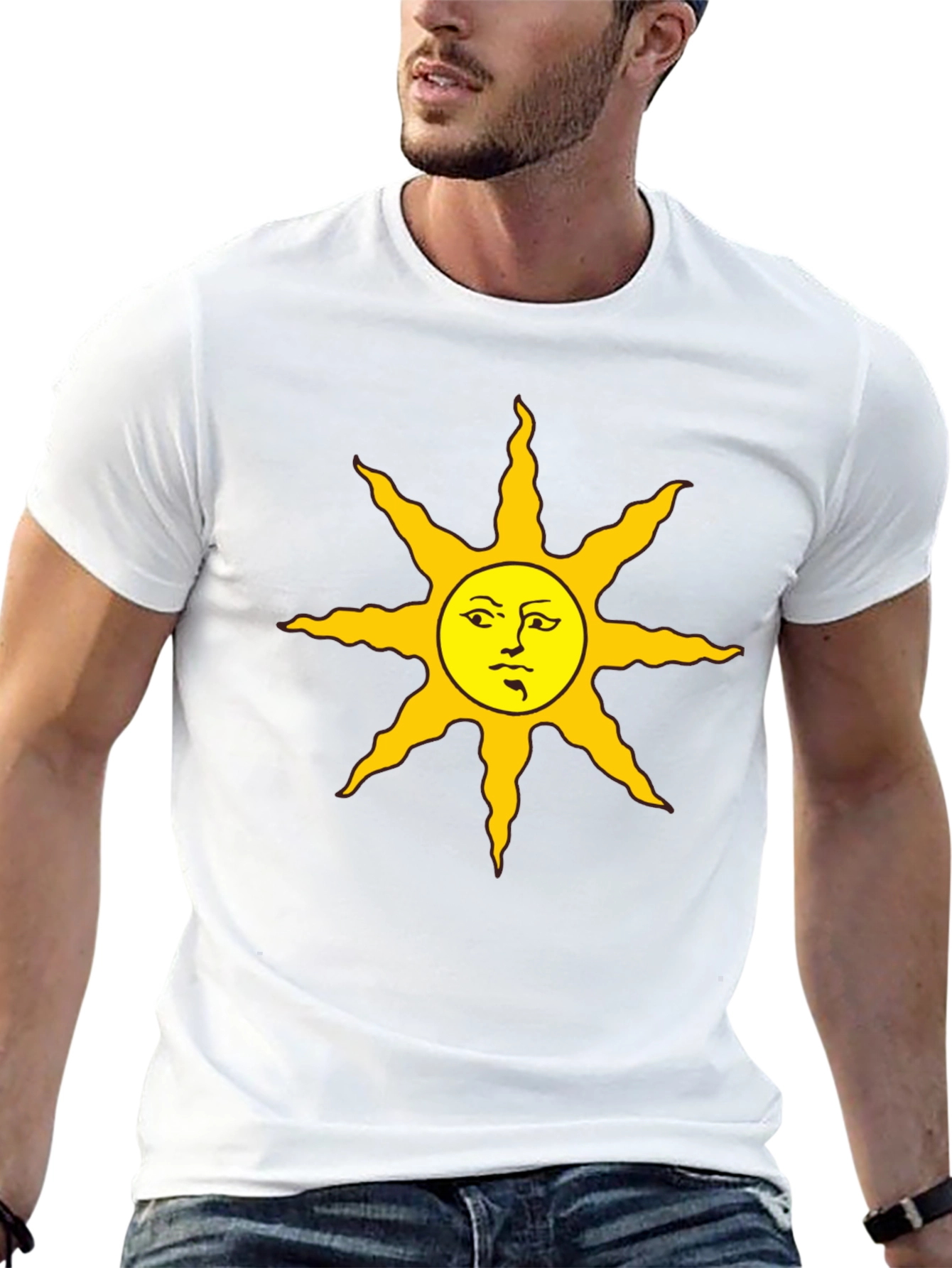 Sun Graphic Print Black T-Shirt