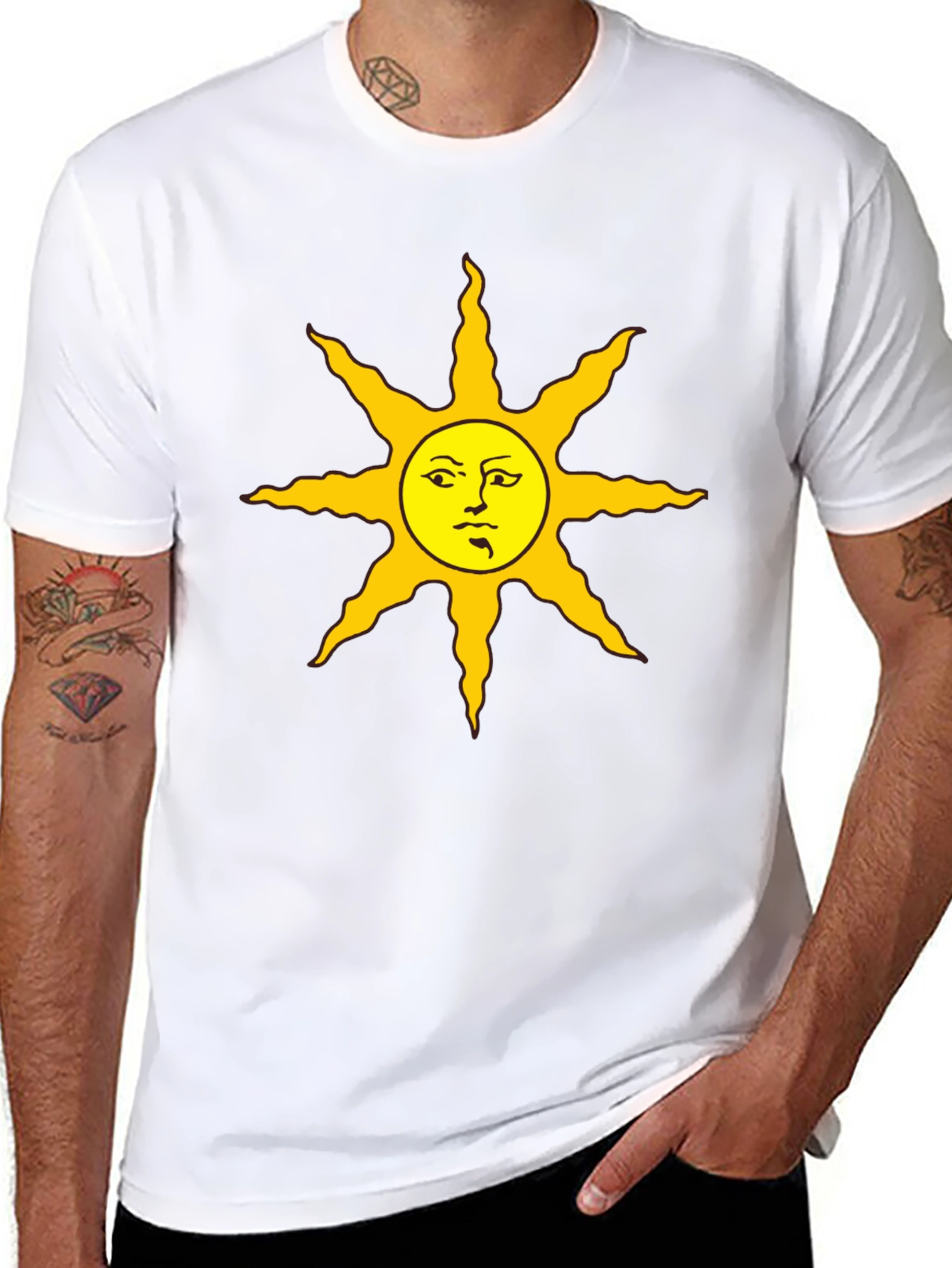 Sun Graphic Print Black T-Shirt