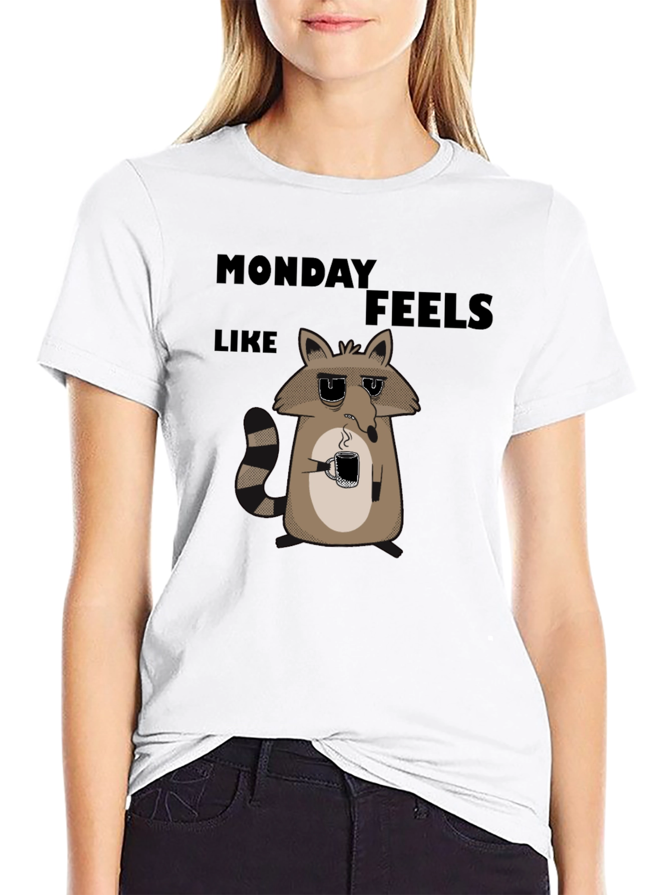 Monday Feels Raccoon Graphic T-Shirt