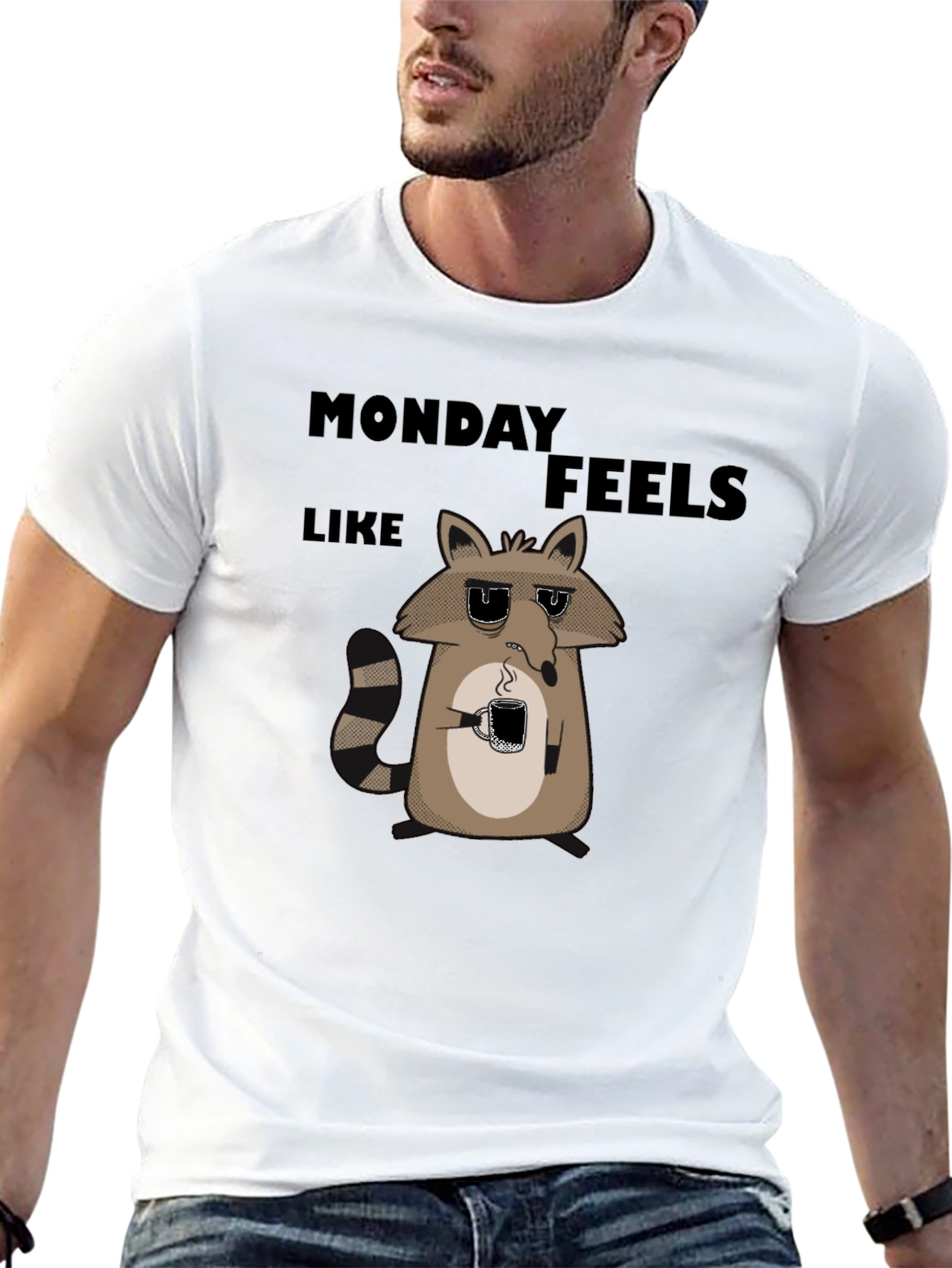 Monday Feels Raccoon Graphic T-Shirt