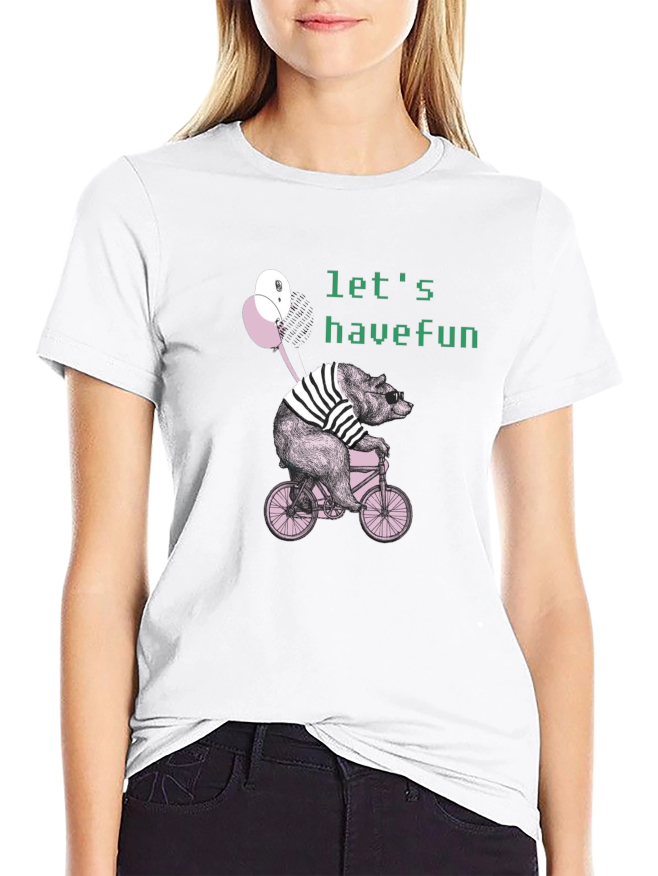 Bear on Bike Graphic T-Shirt