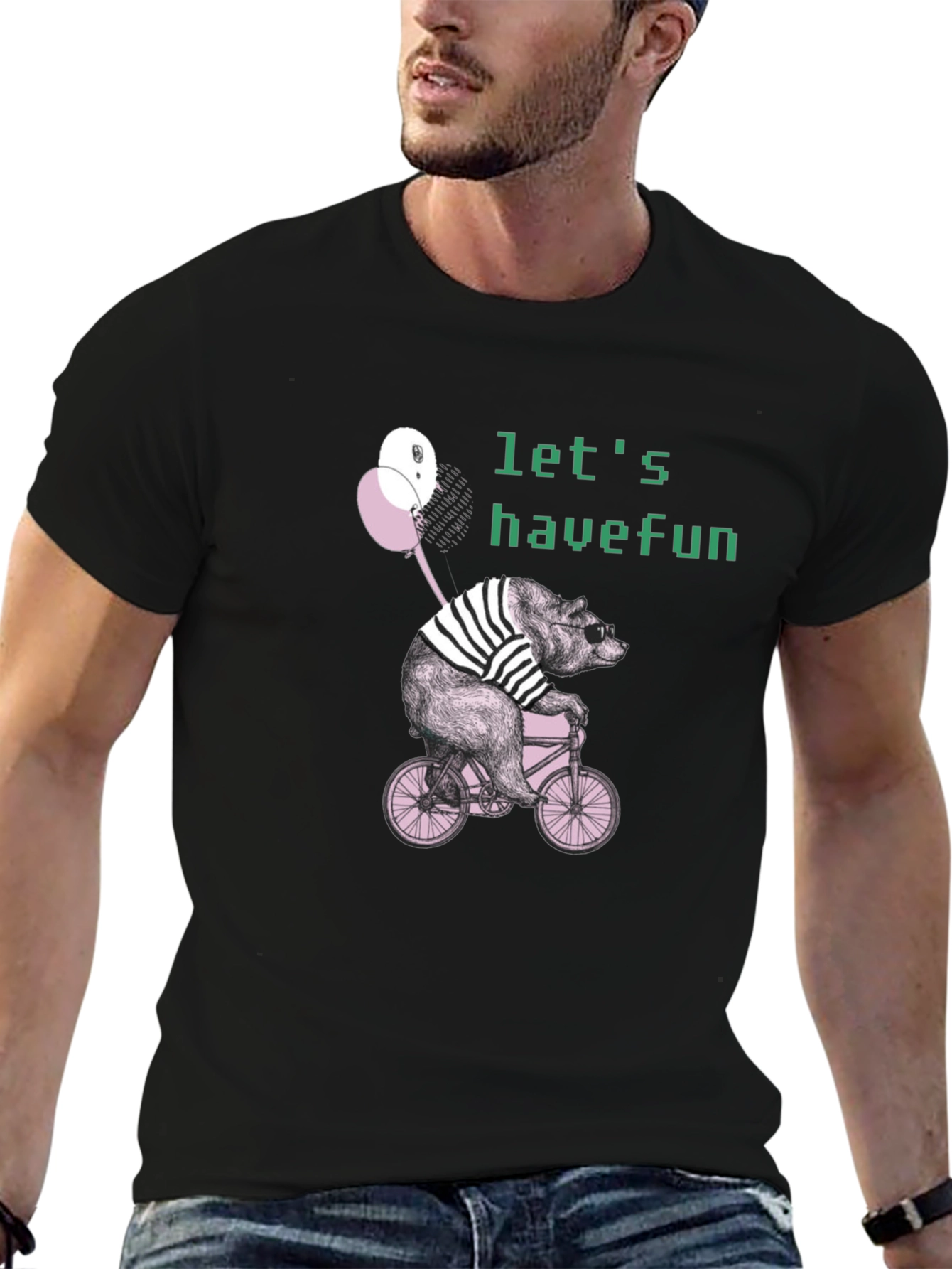 Bear on Bike Graphic T-Shirt