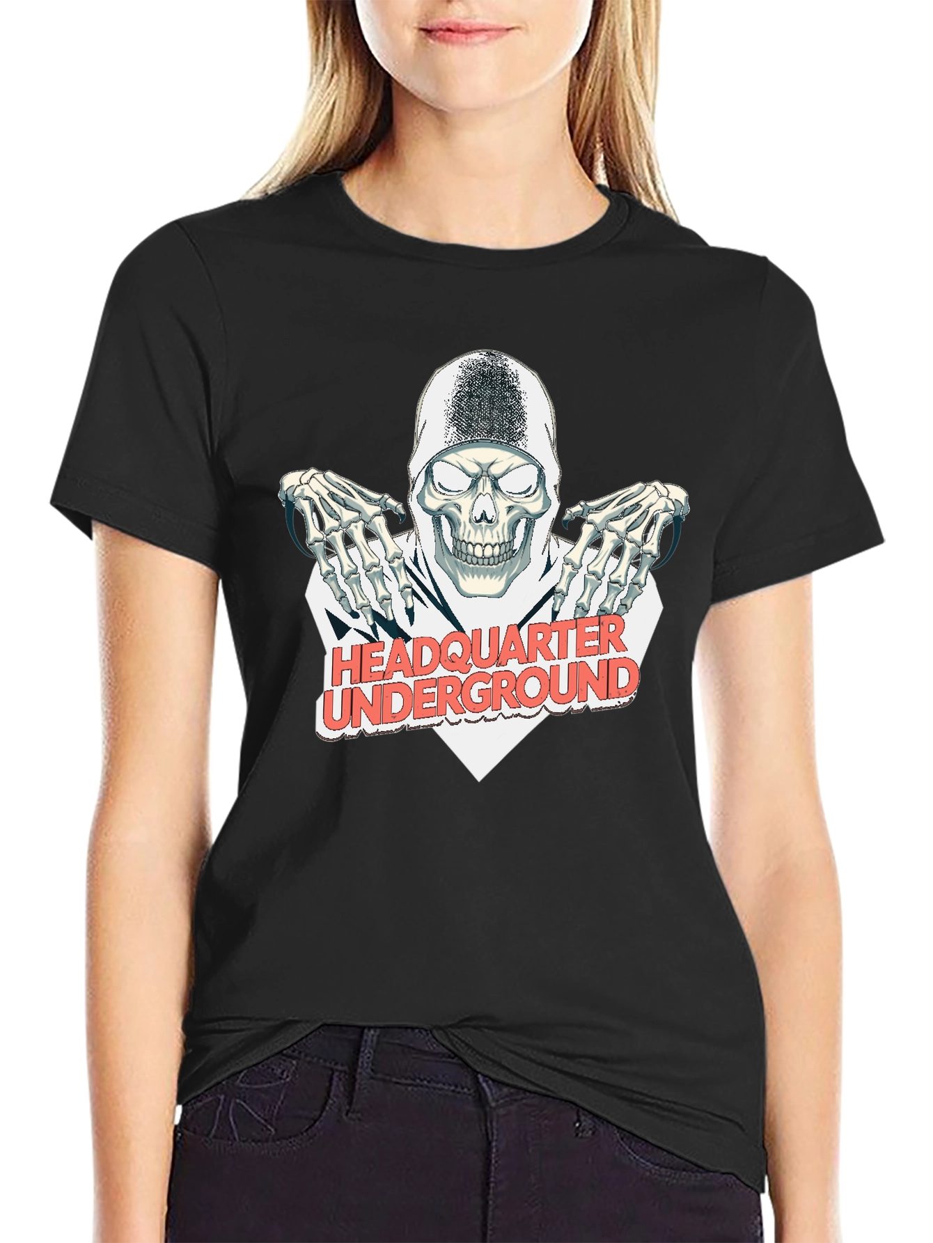 Headquarter Underground T-Shirt: Skull Skeleton Graphic Tee