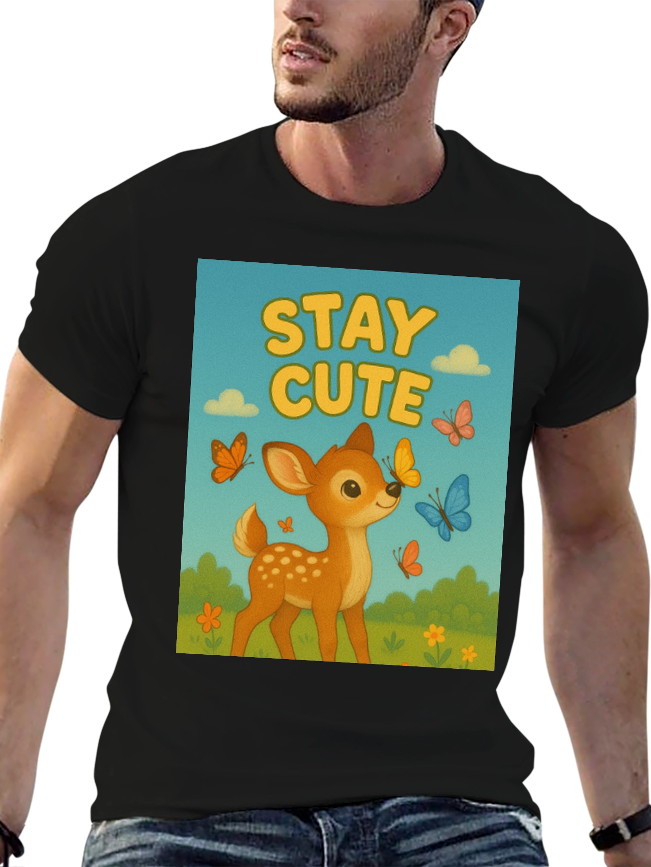 Stay Cute Deer Graphic Tee - Unisex