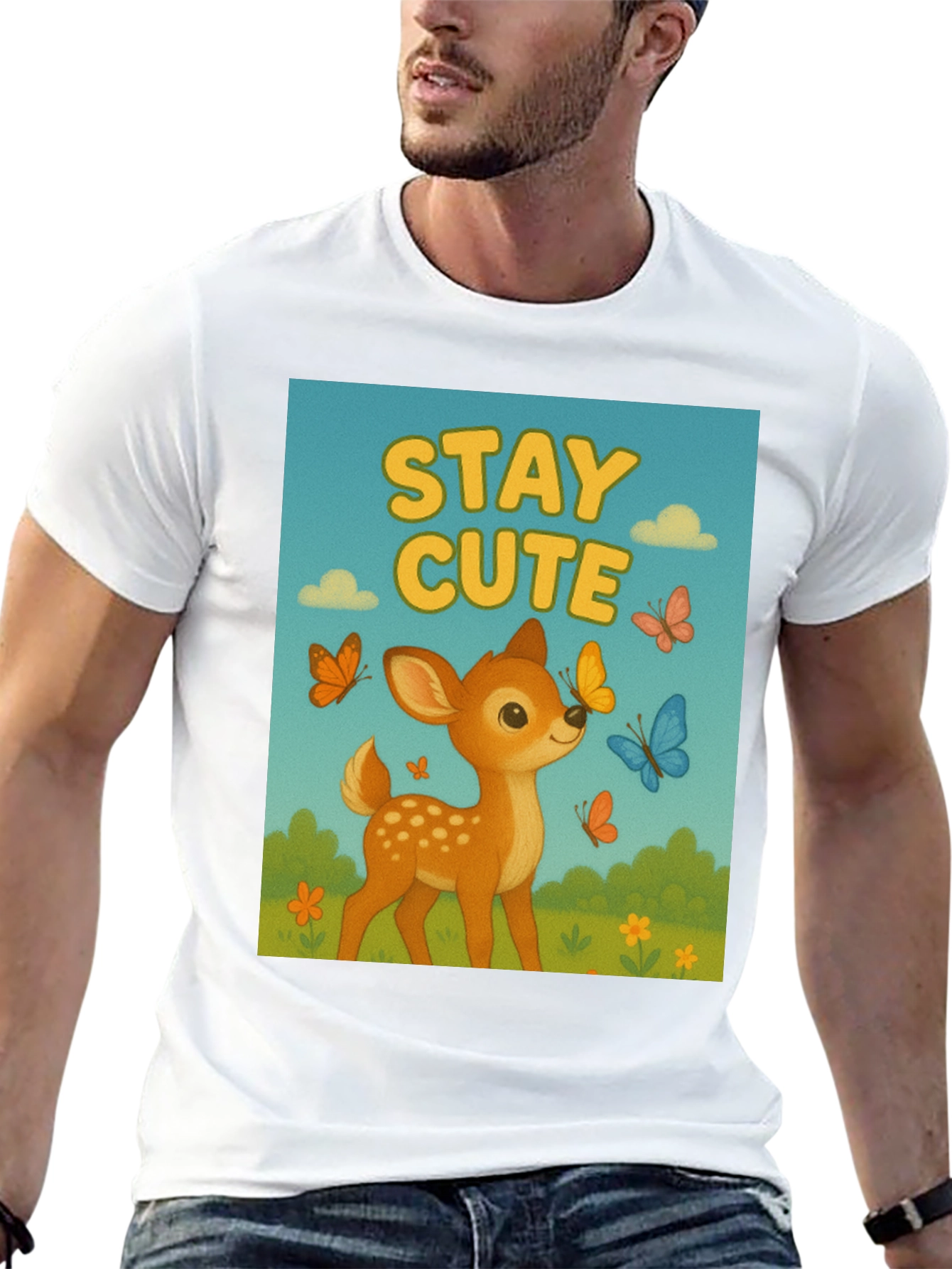 Stay Cute Deer Graphic Tee - Unisex