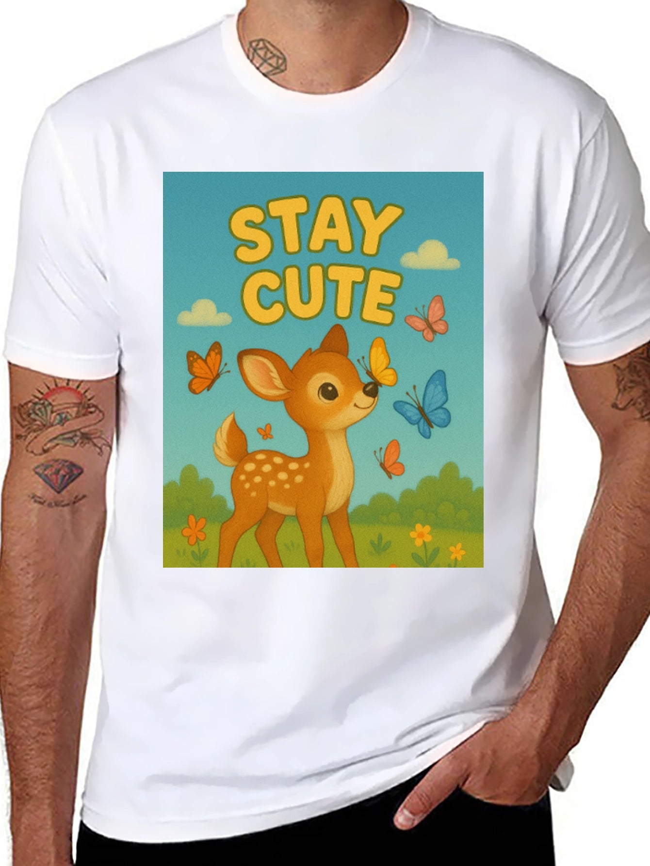 Stay Cute Deer Graphic Tee - Unisex