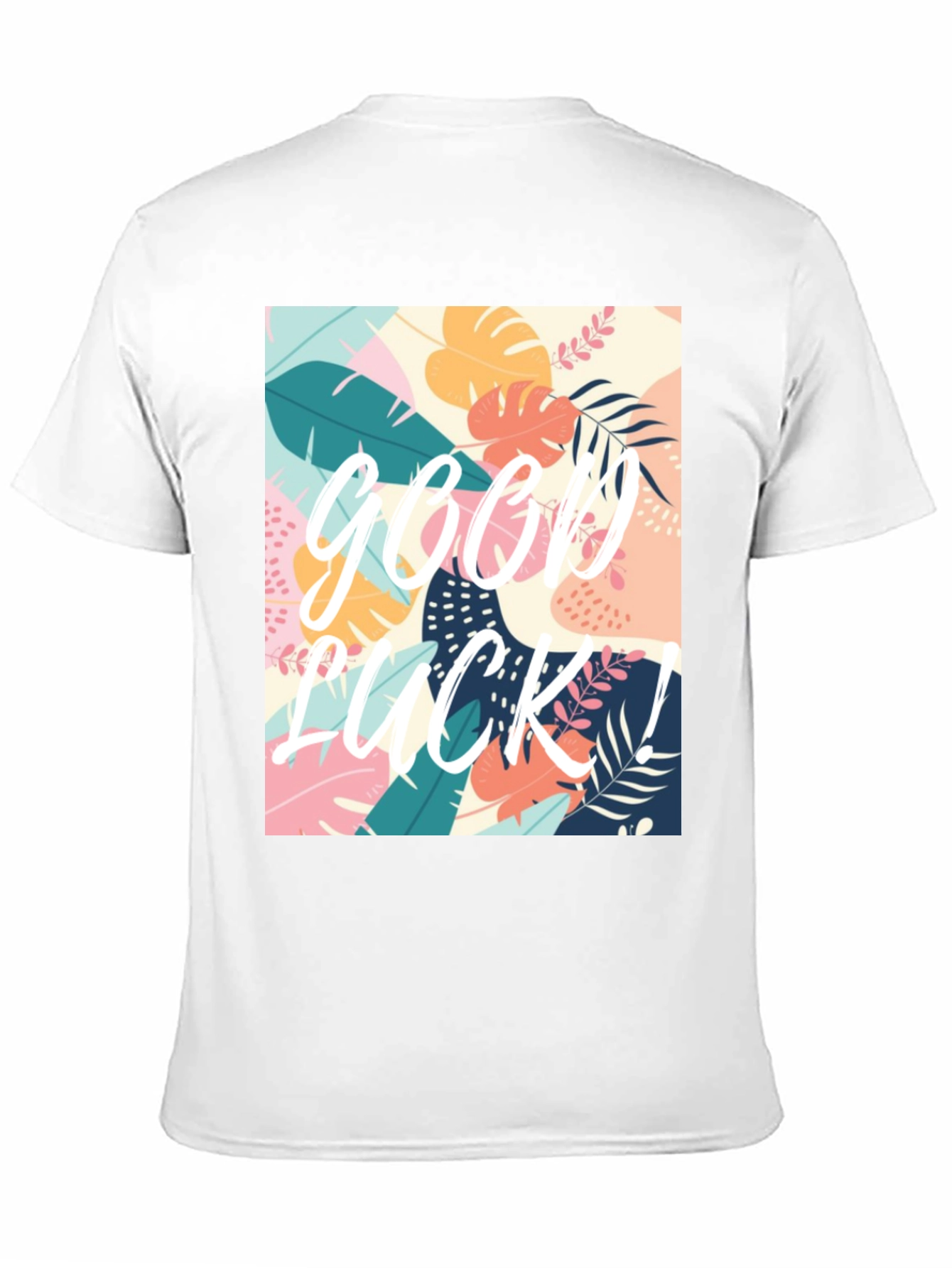 Good Luck Tropical Graphic Tee - Black Casual T-Shirt
