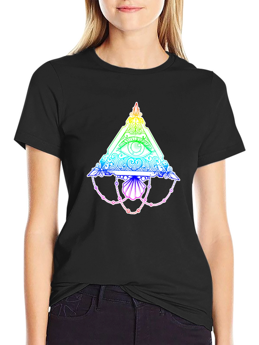 All-Seeing Eye Rainbow Graphic Black T-Shirt