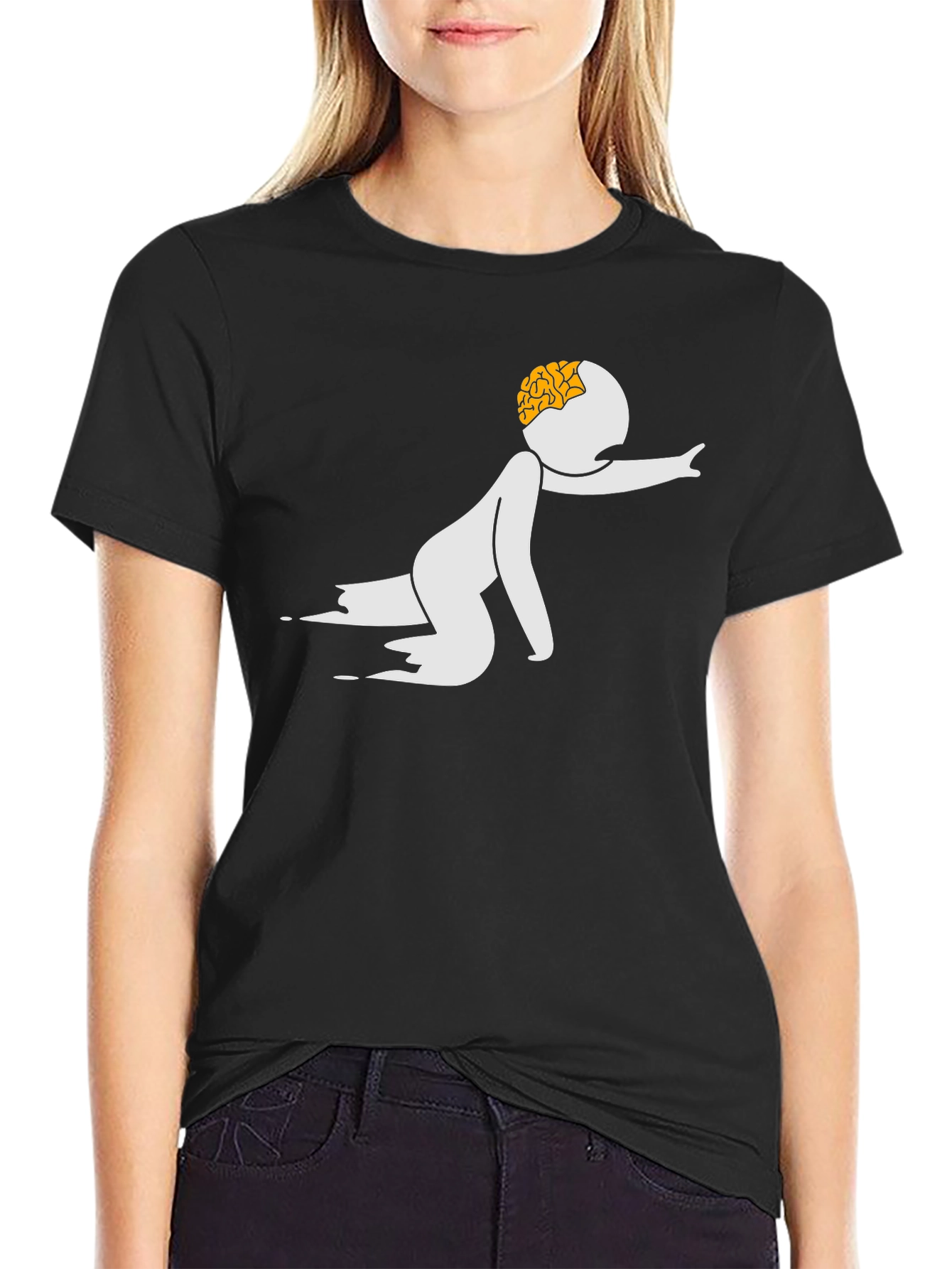 Zombie Brain Graphic Black T-Shirt