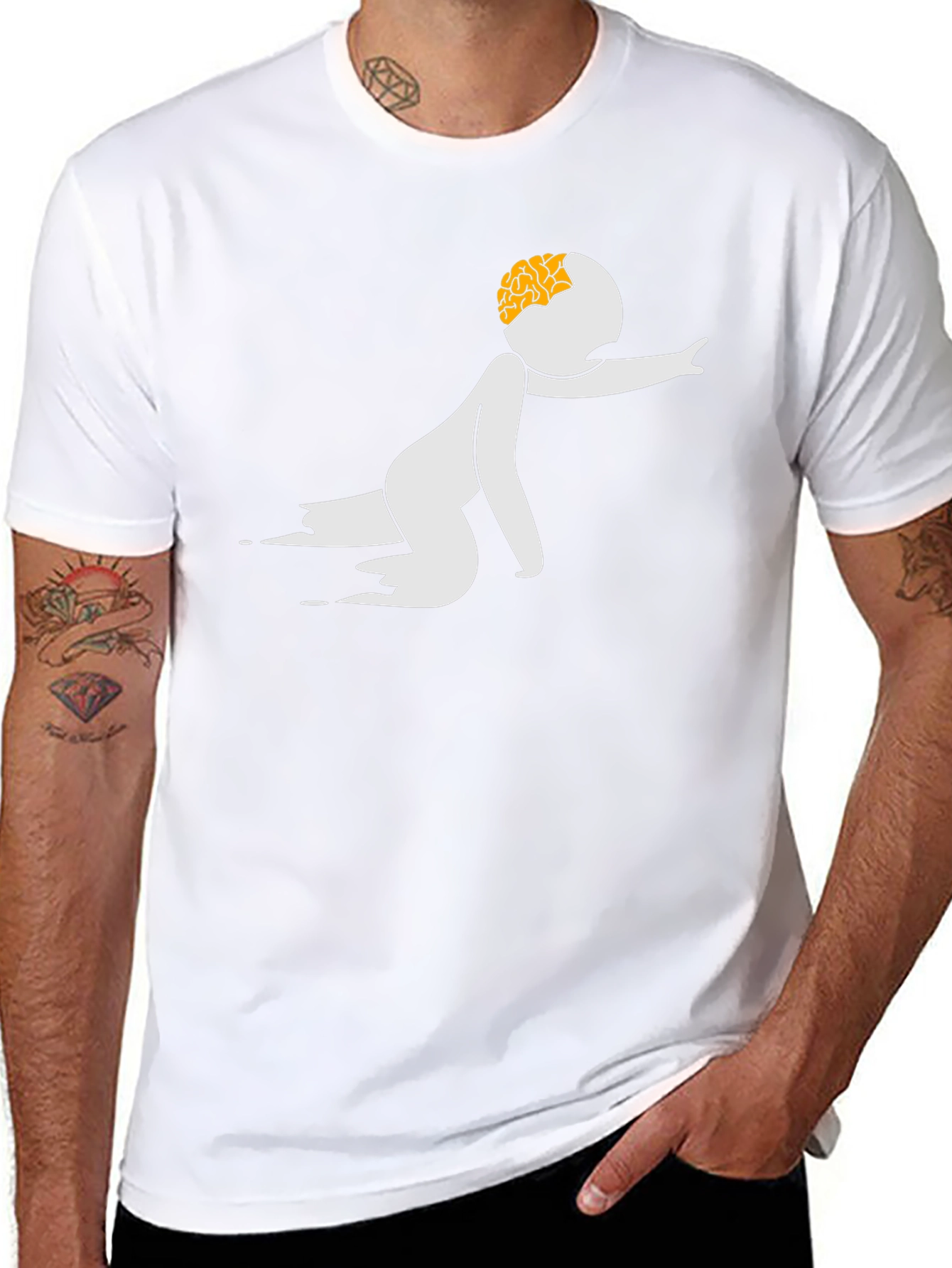 Zombie Brain Graphic Black T-Shirt