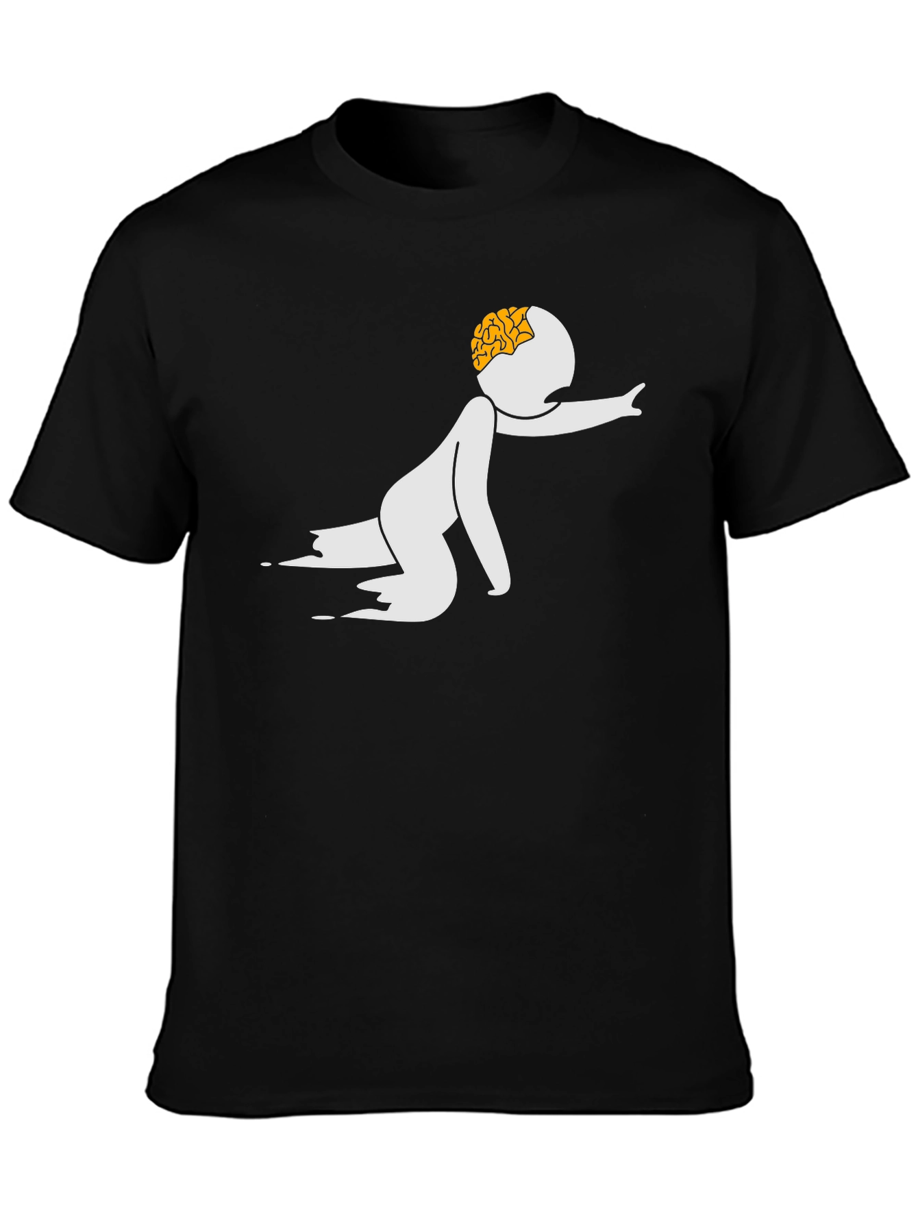 Zombie Brain Graphic Black T-Shirt