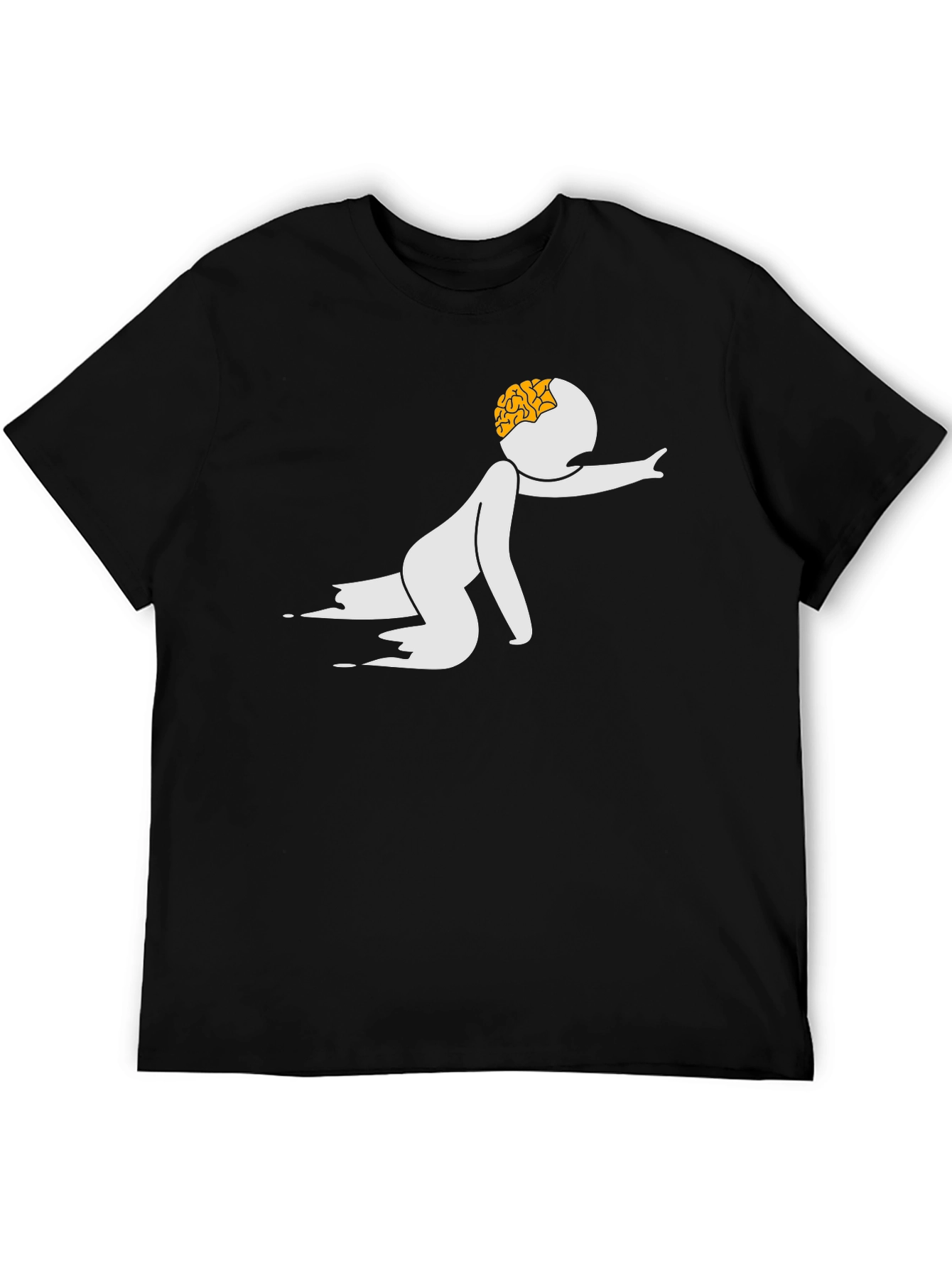 Zombie Brain Graphic Black T-Shirt