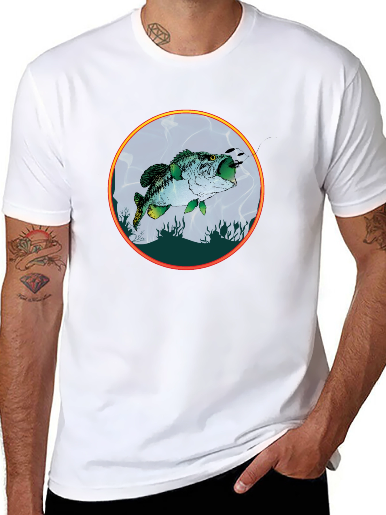 Bass Fish Graphic Tee - Fishing Lovers Shirt