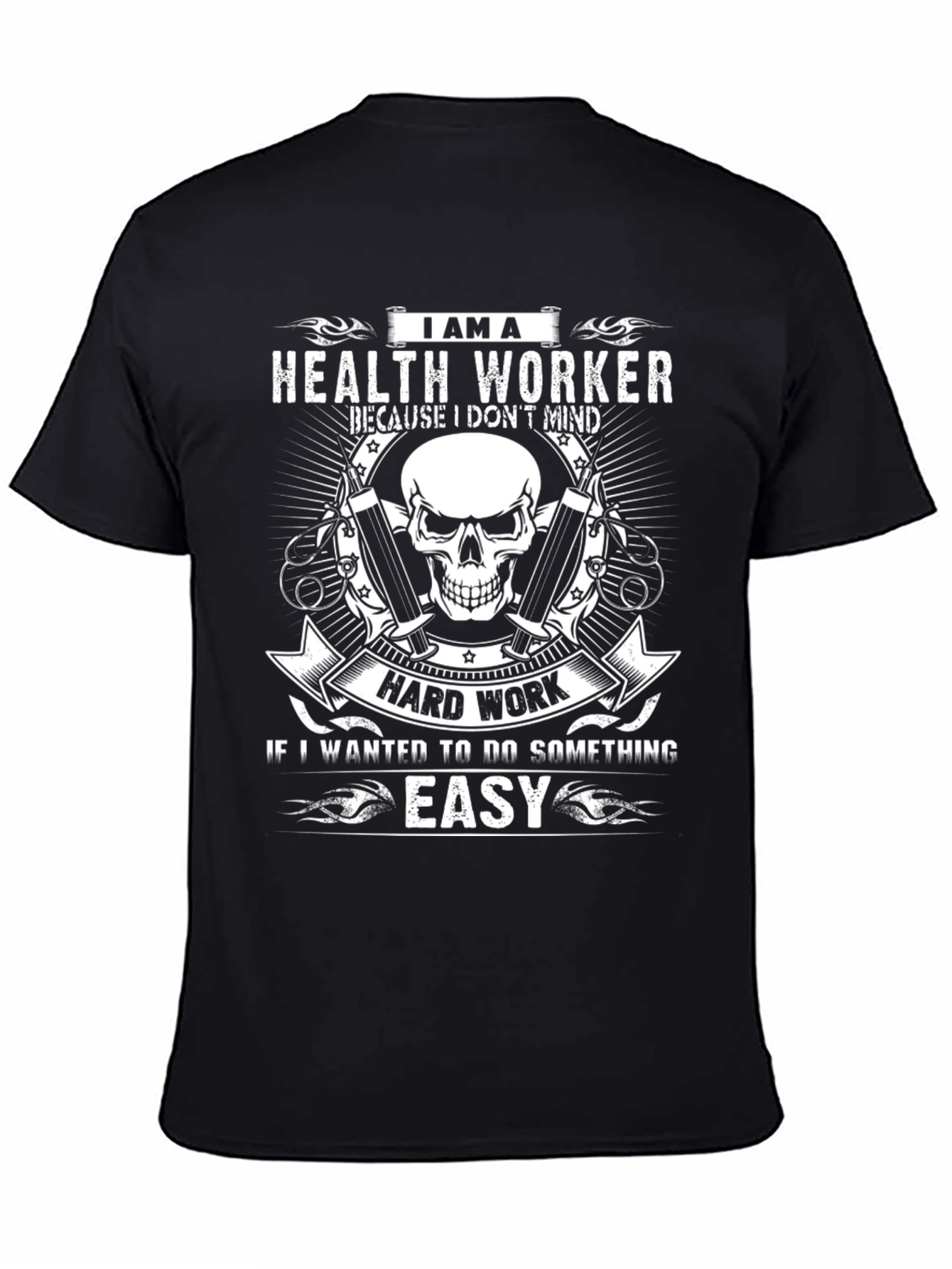 Health Worker Skull Graphic T-Shirt