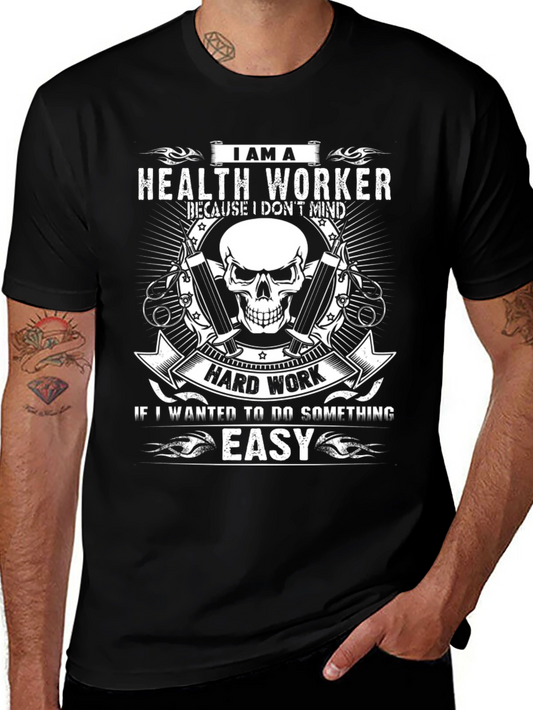 Health Worker Skull Graphic T-Shirt