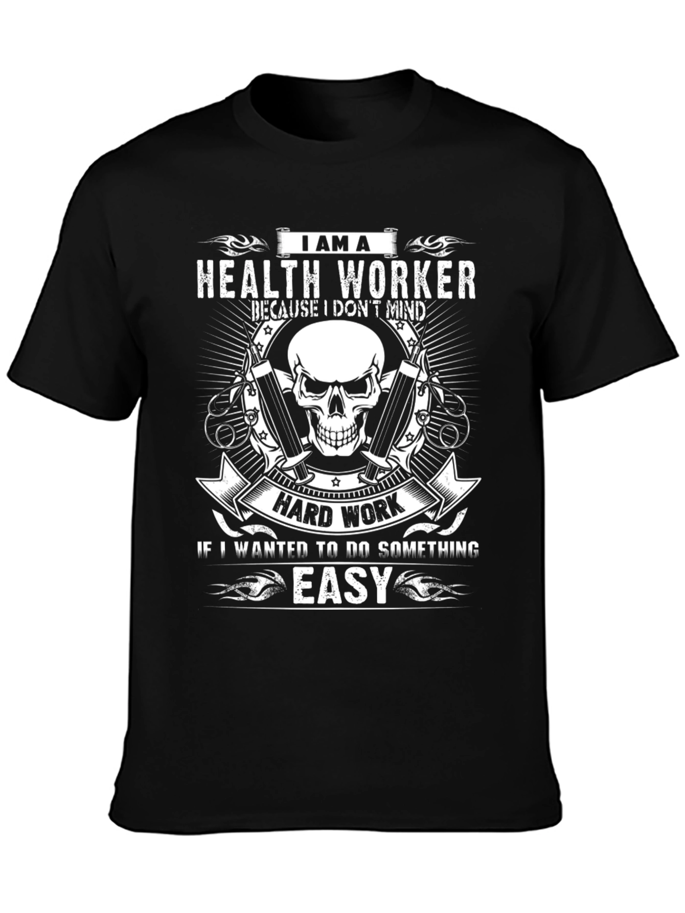 Health Worker Skull Graphic T-Shirt