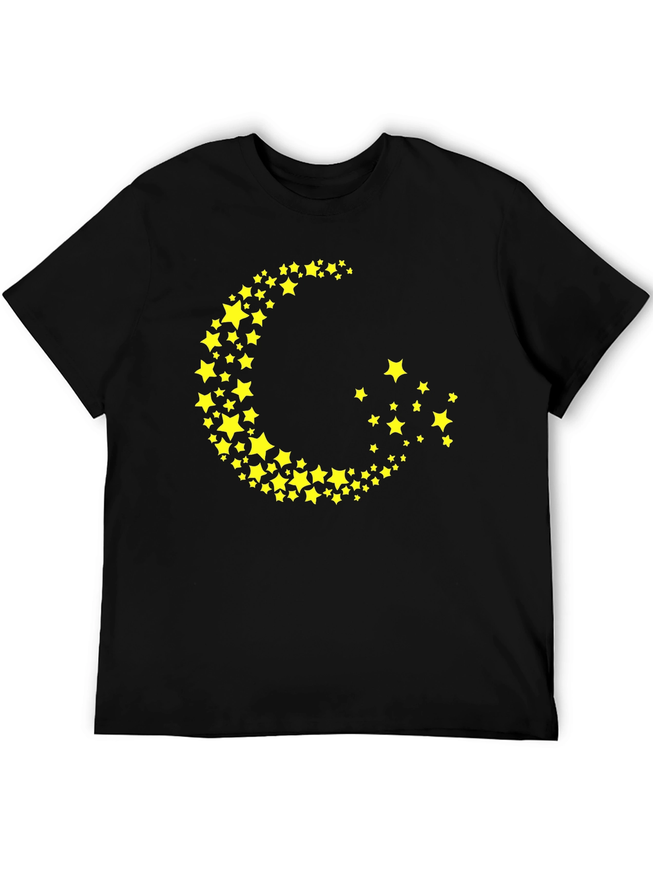 Crescent Moon Star Graphic Tee - Trendy Black T-Shirt