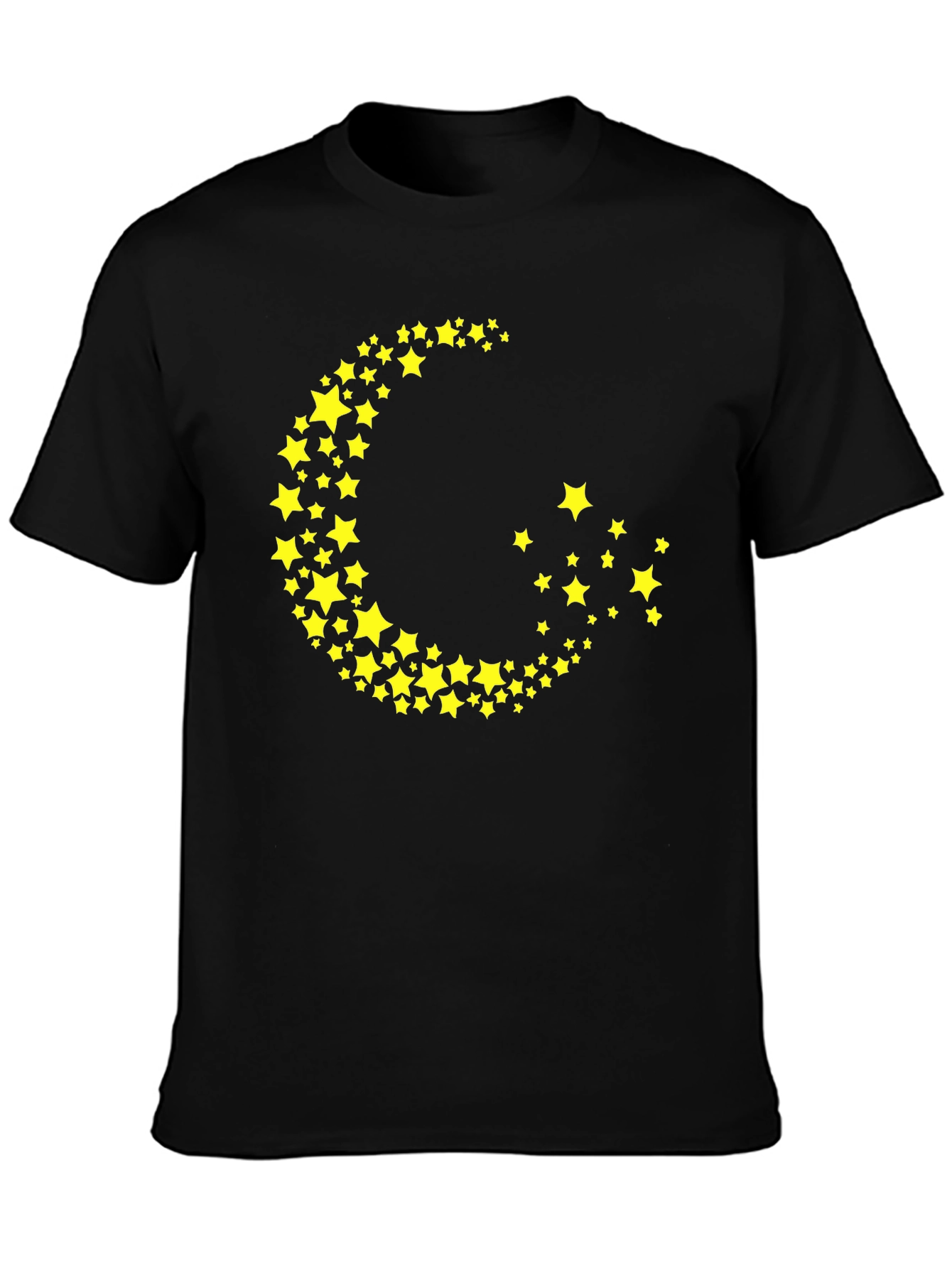 Crescent Moon Star Graphic Tee - Trendy Black T-Shirt