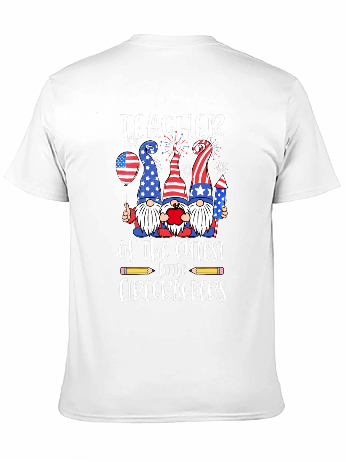 Patriotic Teacher Firecrackers Graphic Tee