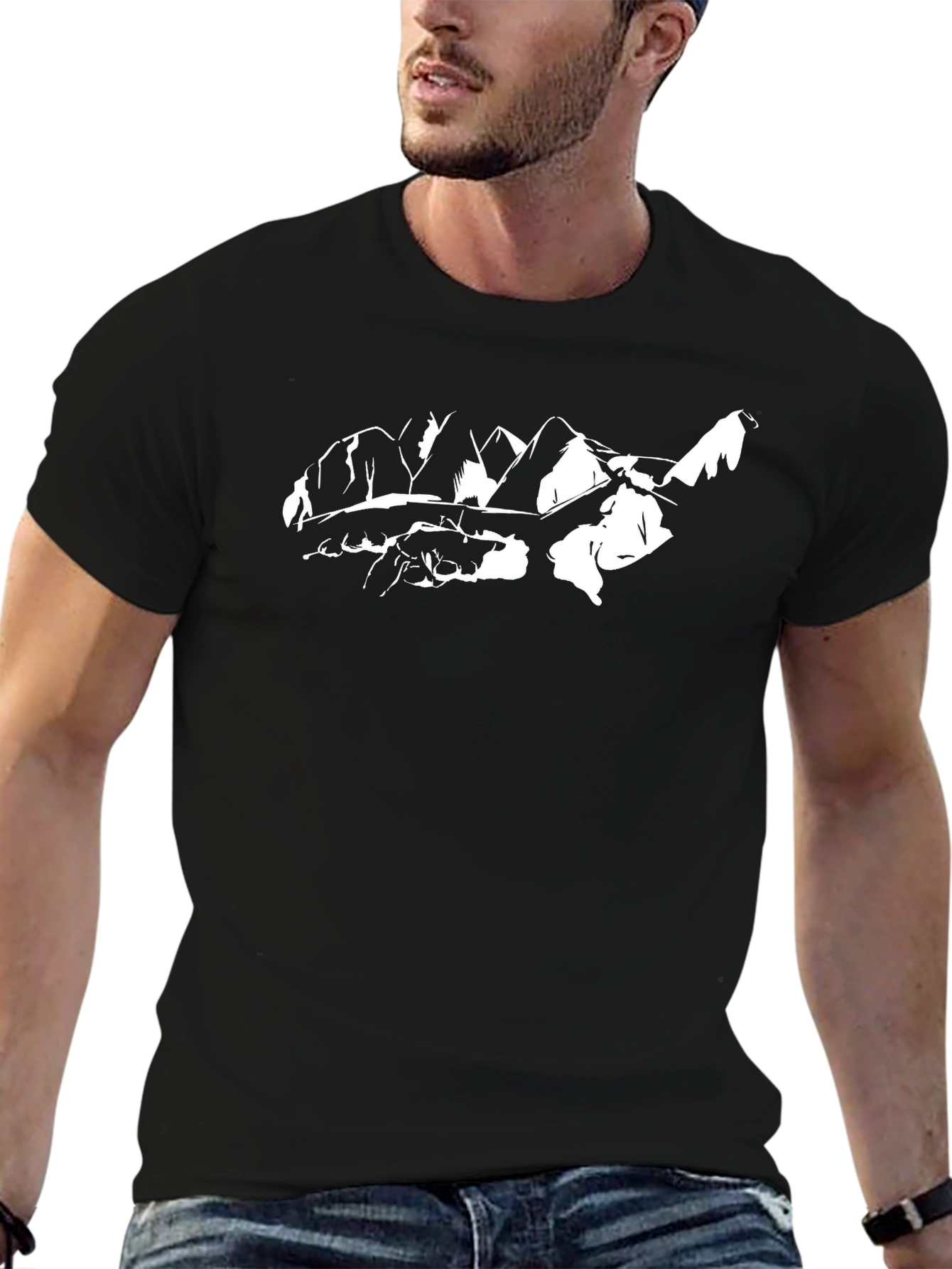 Mountain Graphic Black T-Shirt - Nature Lovers Tee