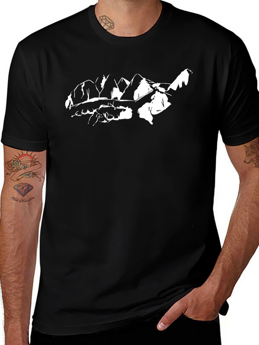 Mountain Graphic Black T-Shirt - Nature Lovers Tee